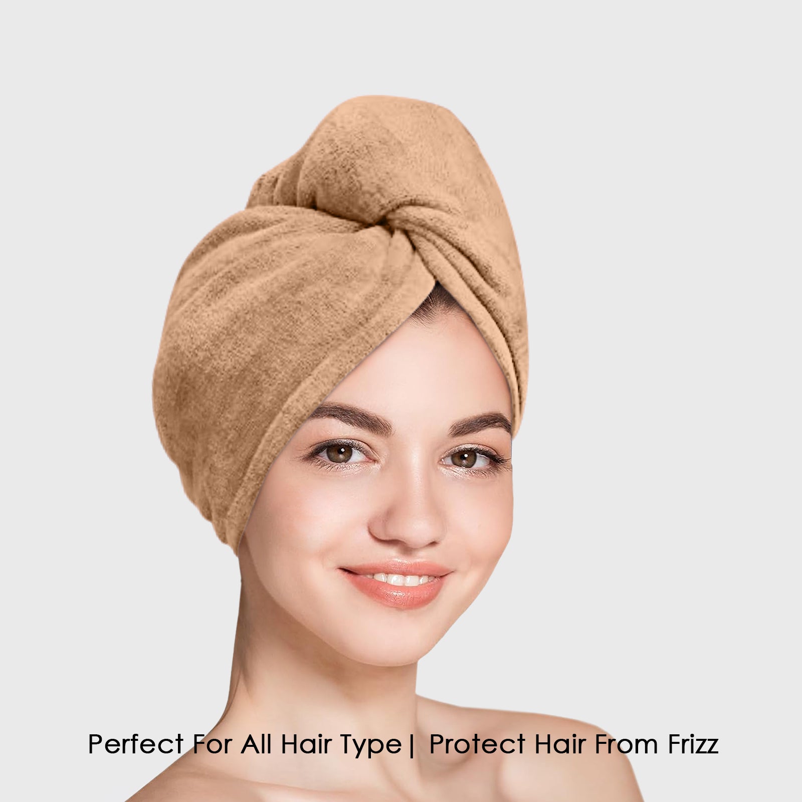 HOUSSE Microfibre Head Towels | 450 GSM High Absorbent Hair Wrap with Adjustable Buttons for Girls | Super Soft & Quick Dry Wrap Towel for Hairs |