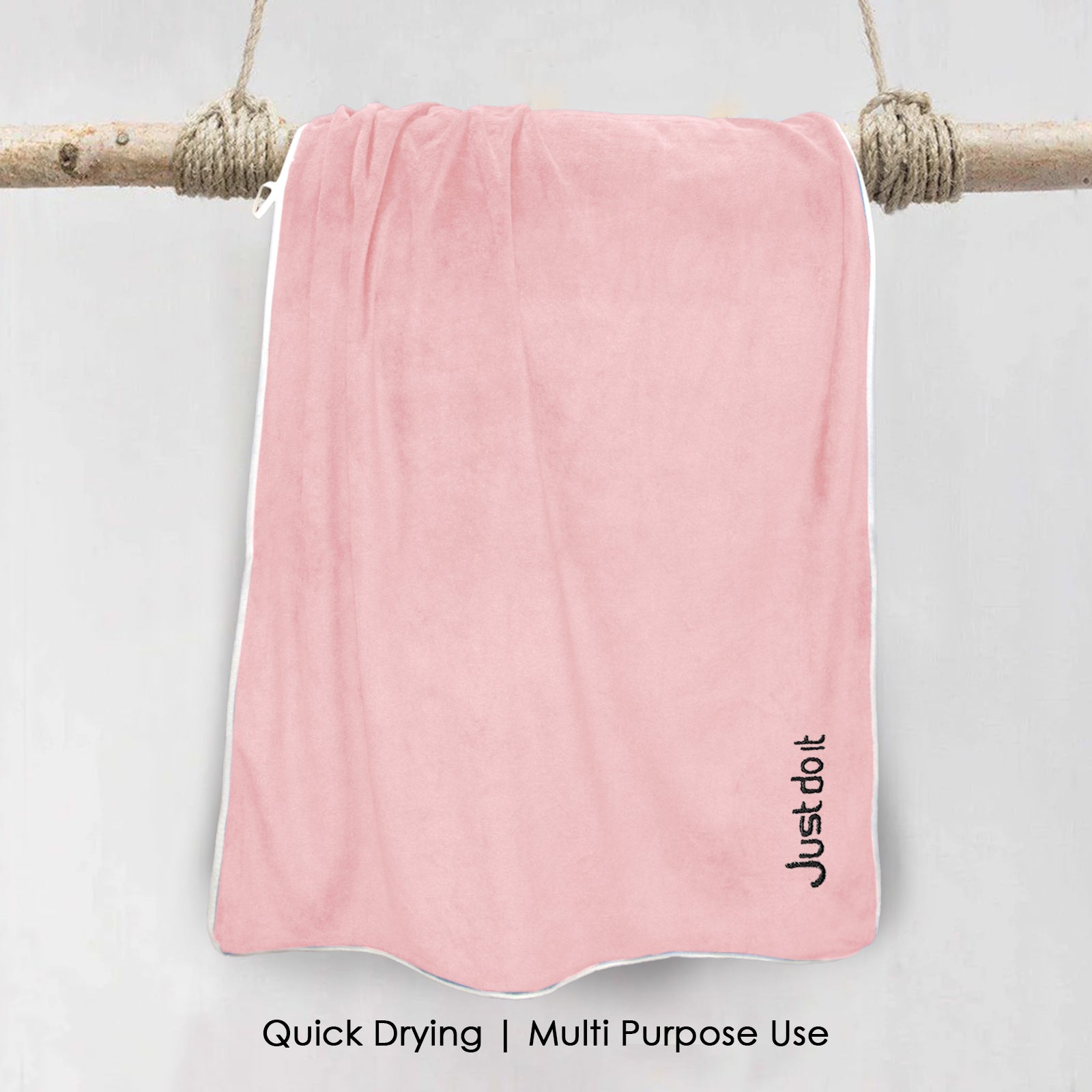 HOUSSE Premium Soft Microfiber Embroidery Bath Towel for Men, Women & Kids, 70x140cm Absorbent Quick-Drying Sweat Towel, 350 GSM Ideal for Gym, Beach, Outdoor