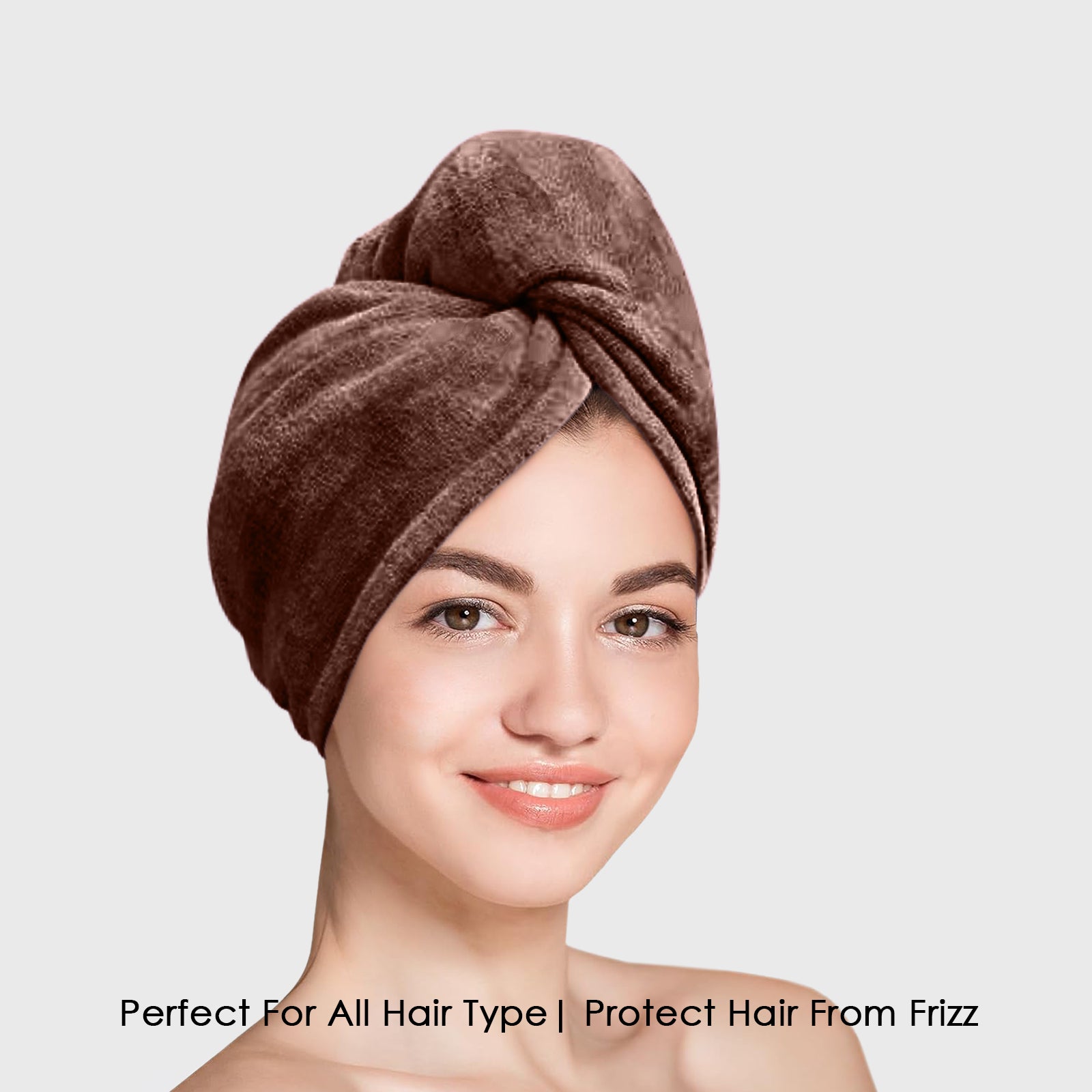 HOUSSE Microfibre Head Towels | 450 GSM High Absorbent Hair Wrap with Adjustable Buttons for Girls | Super Soft & Quick Dry Wrap Towel for Hairs | Pack of 1 | 25x65 cm (Red Plum)