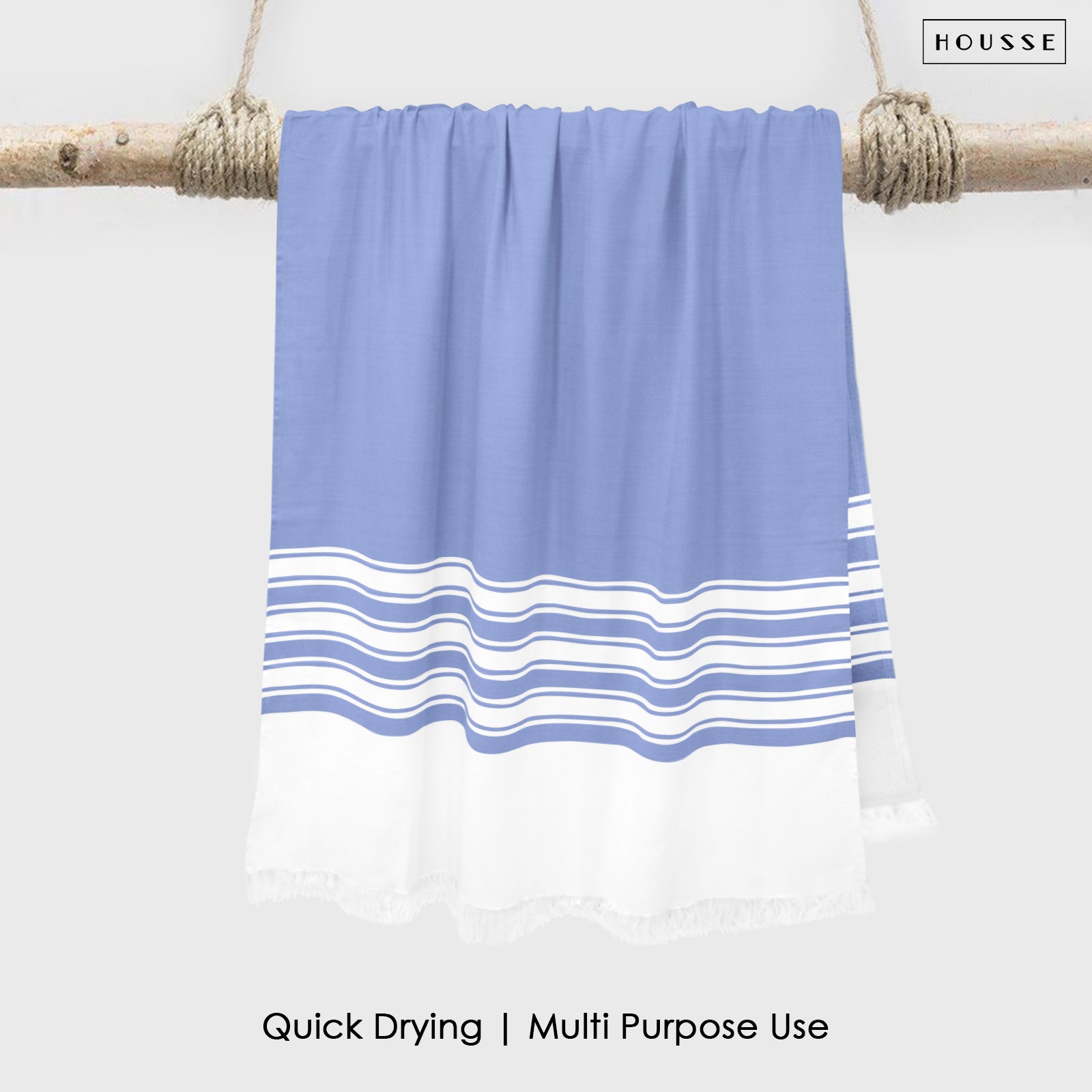 HOUSSE Bold Stripe 100% Bamboo Extra Large Bath Towel | Ultra Soft, Absorbent, Light Weight, & Quick Dry Towel for Bath, Travel, Gym, Beach, Pool, and Yoga | 80 X 160 cms
