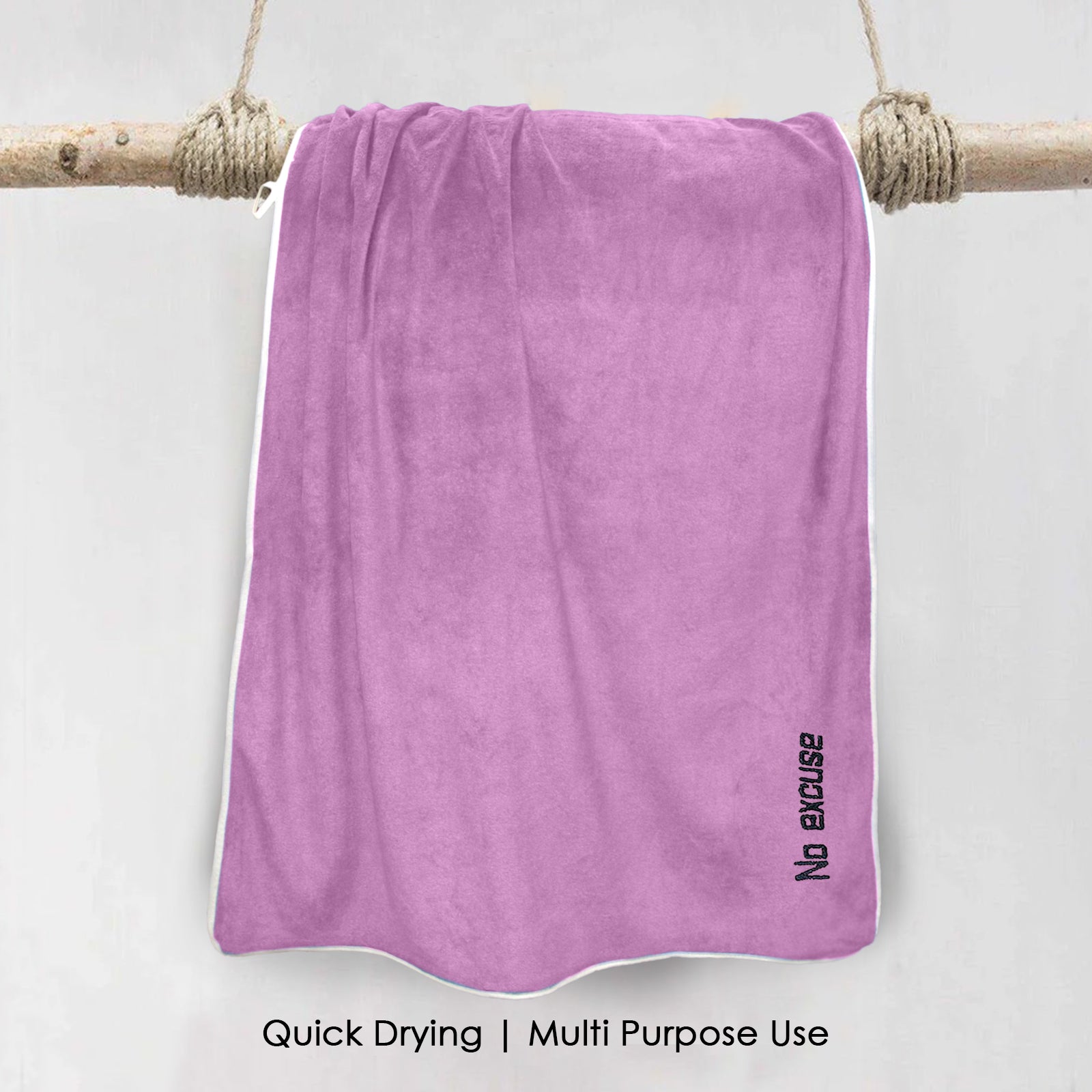 HOUSSE Premium Soft Microfiber Embroidery Bath Towel for Men, Women & Kids, 70x140cm Absorbent Quick-Drying Sweat Towel, 350 GSM Ideal for Gym, Beach, Outdoor