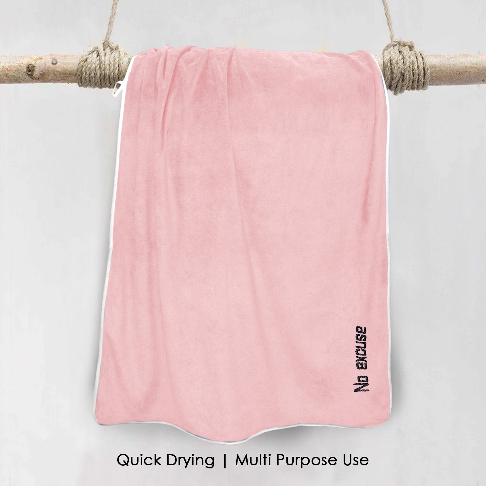 HOUSSE Premium Soft Microfiber Embroidery Bath Towel for Men, Women & Kids, 70x140cm Absorbent Quick-Drying Sweat Towel, 350 GSM Ideal for Gym, Beach, Outdoor