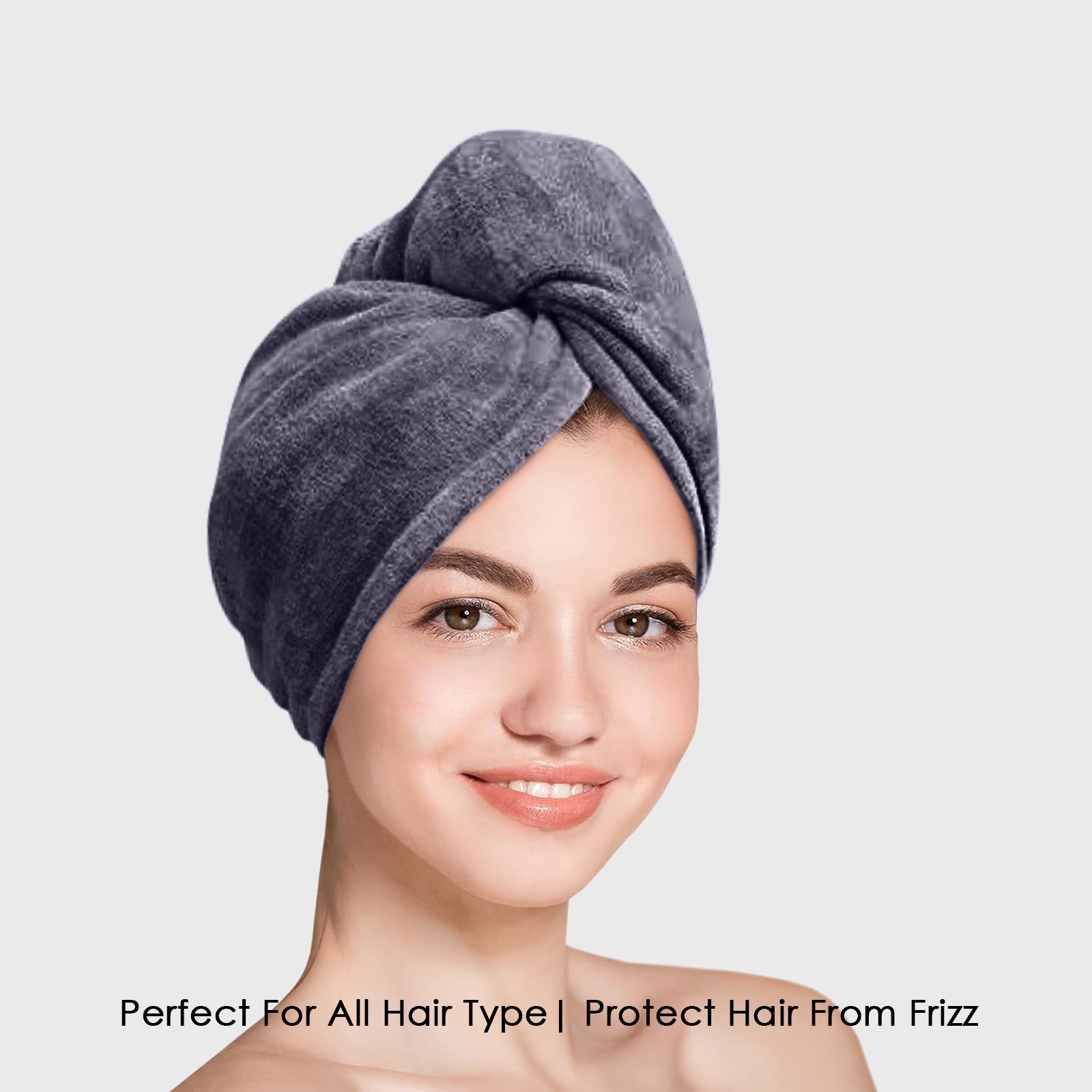 HOUSSE Microfibre Head Towels | 400 GSM High Absorbent Hair Wrap with Adjustable Buttons for Girls | Super Soft & Quick Dry Wrap Towel for Hairs | Set of 2 | 25x65 cm (Desert Sand & Rose Taupe)