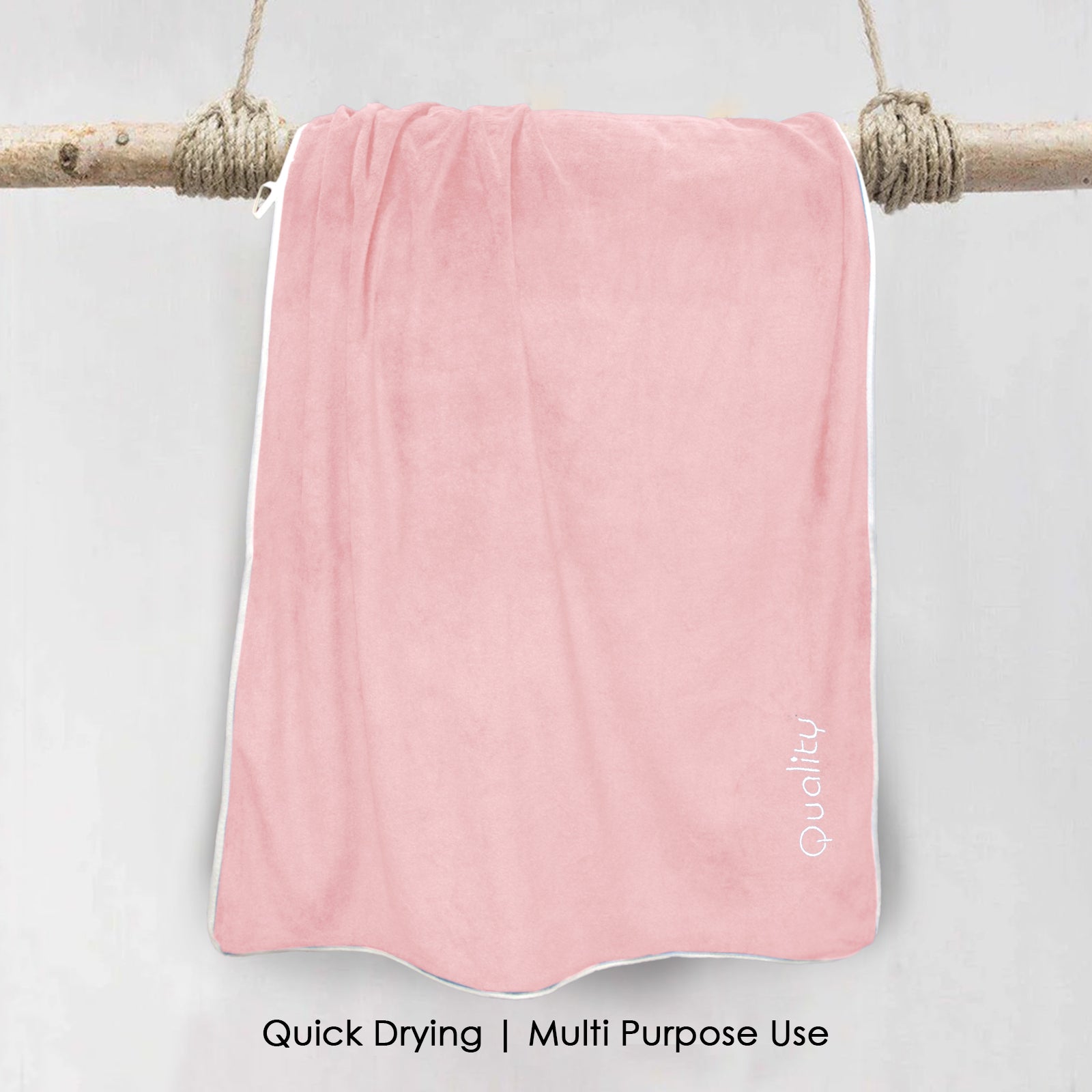 HOUSSE Premium Soft Microfiber Embroidery Bath Towel for Men, Women & Kids, 70x140cm Absorbent Quick-Drying Sweat Towel, 350 GSM Ideal for Gym, Beach, Outdoor