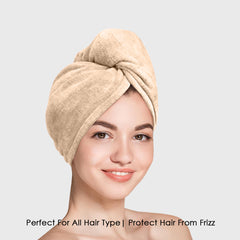 HOUSSE Microfibre Head Towels | 450 GSM High Absorbent Hair Wrap with Adjustable Buttons for Girls | Super Soft & Quick Dry Wrap Towel for Hairs | Pack of 1 | 25x65 cm (Red Plum)