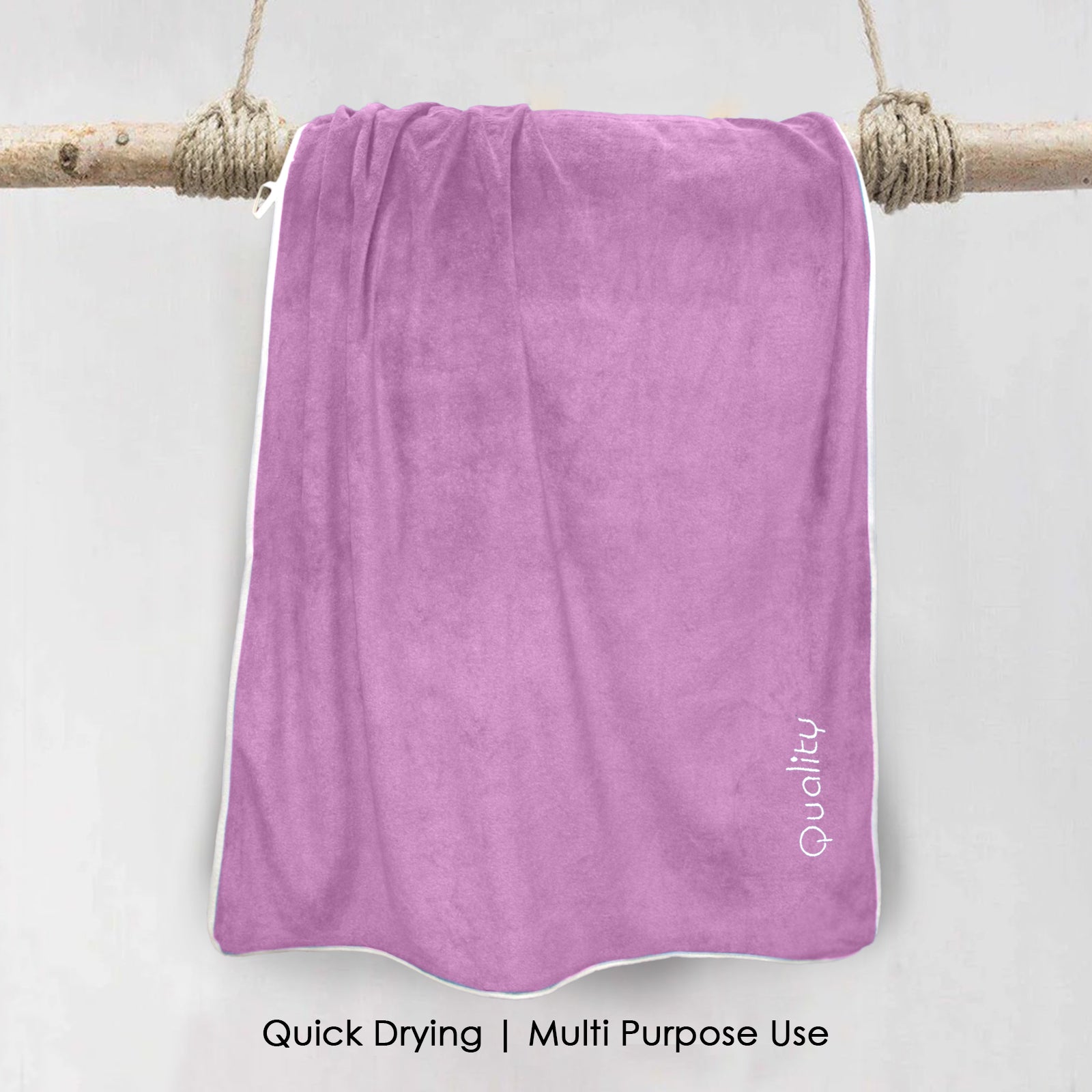 HOUSSE Premium Soft Microfiber Embroidery Bath Towel for Men, Women & Kids, 70x140cm Absorbent Quick-Drying Sweat Towel, 350 GSM Ideal for Gym, Beach, Outdoor