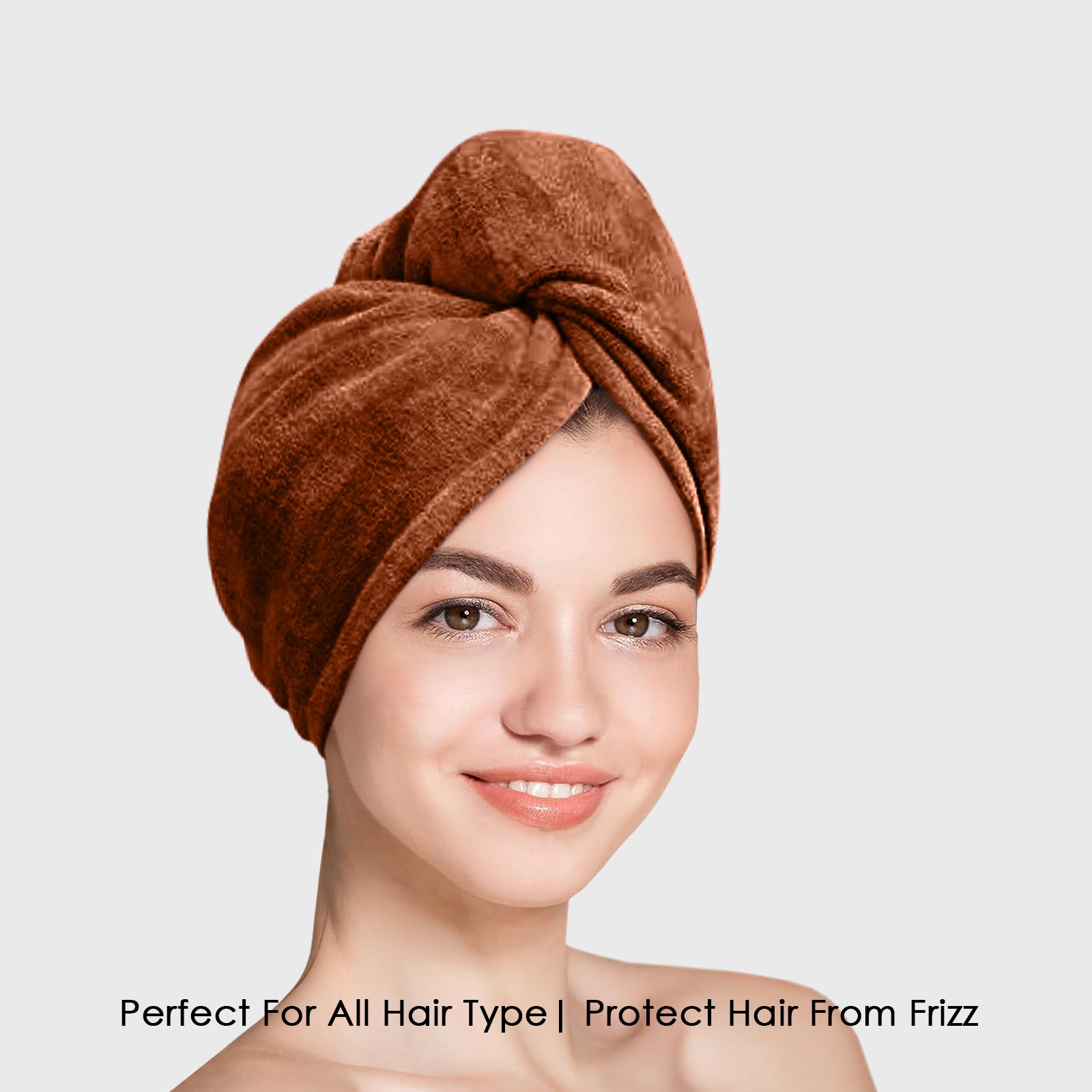 HOUSSE Microfibre Head Towels | 450 GSM High Absorbent Hair Wrap with Adjustable Buttons for Girls | Super Soft & Quick Dry Wrap Towel for Hairs | Pack of 1 | 25x65 cm (Red Plum)