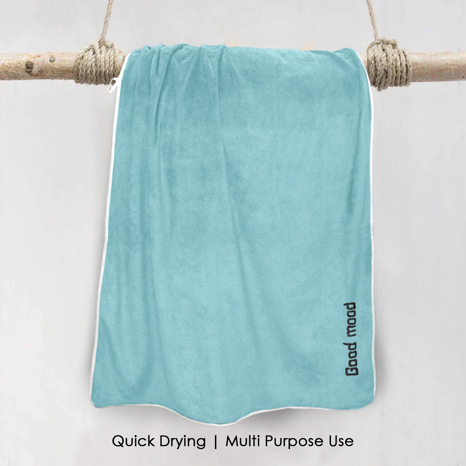 HOUSSE Premium Soft Microfiber Embroidery Bath Towel for Men, Women & Kids, 70x140cm Absorbent Quick-Drying Sweat Towel, 350 GSM Ideal for Gym, Beach, Outdoor