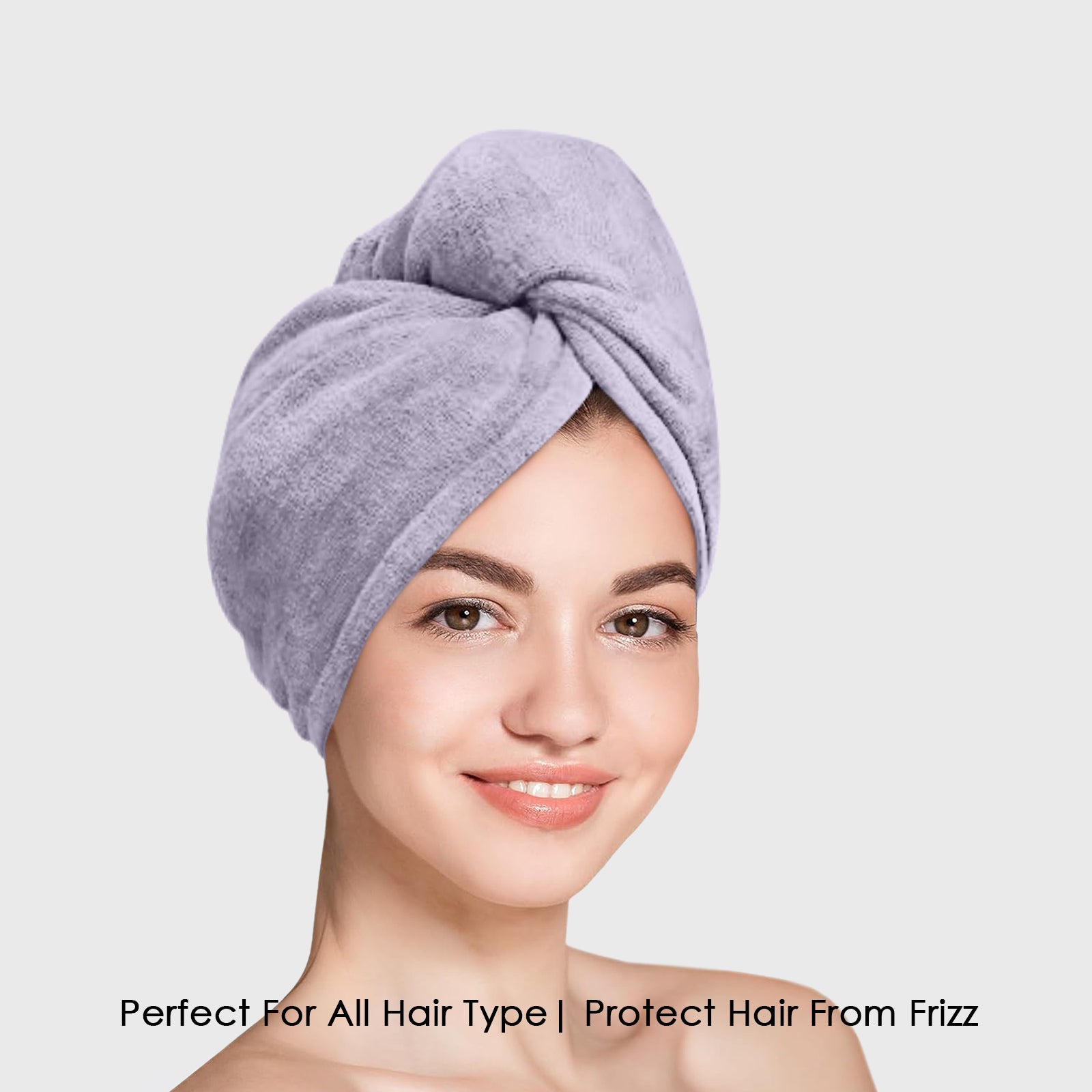 HOUSSE Microfibre Head Towels | 450 GSM High Absorbent Hair Wrap with Adjustable Buttons for Girls | Super Soft & Quick Dry Wrap Towel for Hairs | Set of 2 |