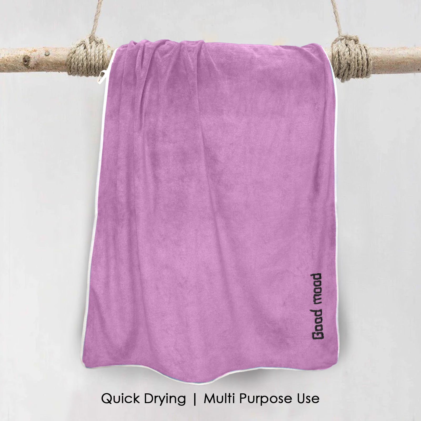 HOUSSE Premium Soft Microfiber Embroidery Bath Towel for Men, Women & Kids, 70x140cm Absorbent Quick-Drying Sweat Towel, 350 GSM Ideal for Gym, Beach, Outdoor