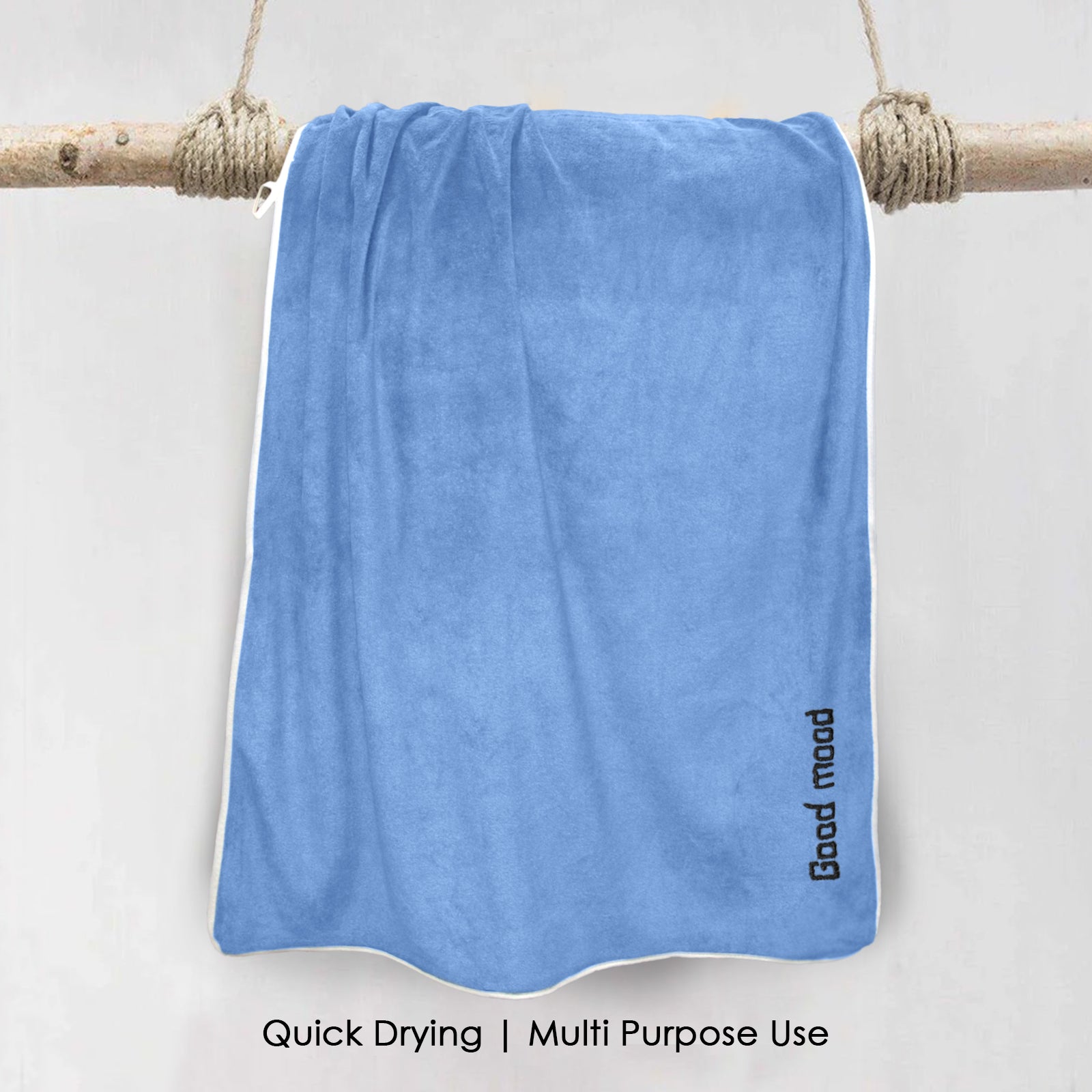 HOUSSE Premium Soft Microfiber Embroidery Bath Towel for Men, Women & Kids, 70x140cm Absorbent Quick-Drying Sweat Towel, 350 GSM Ideal for Gym, Beach, Outdoor