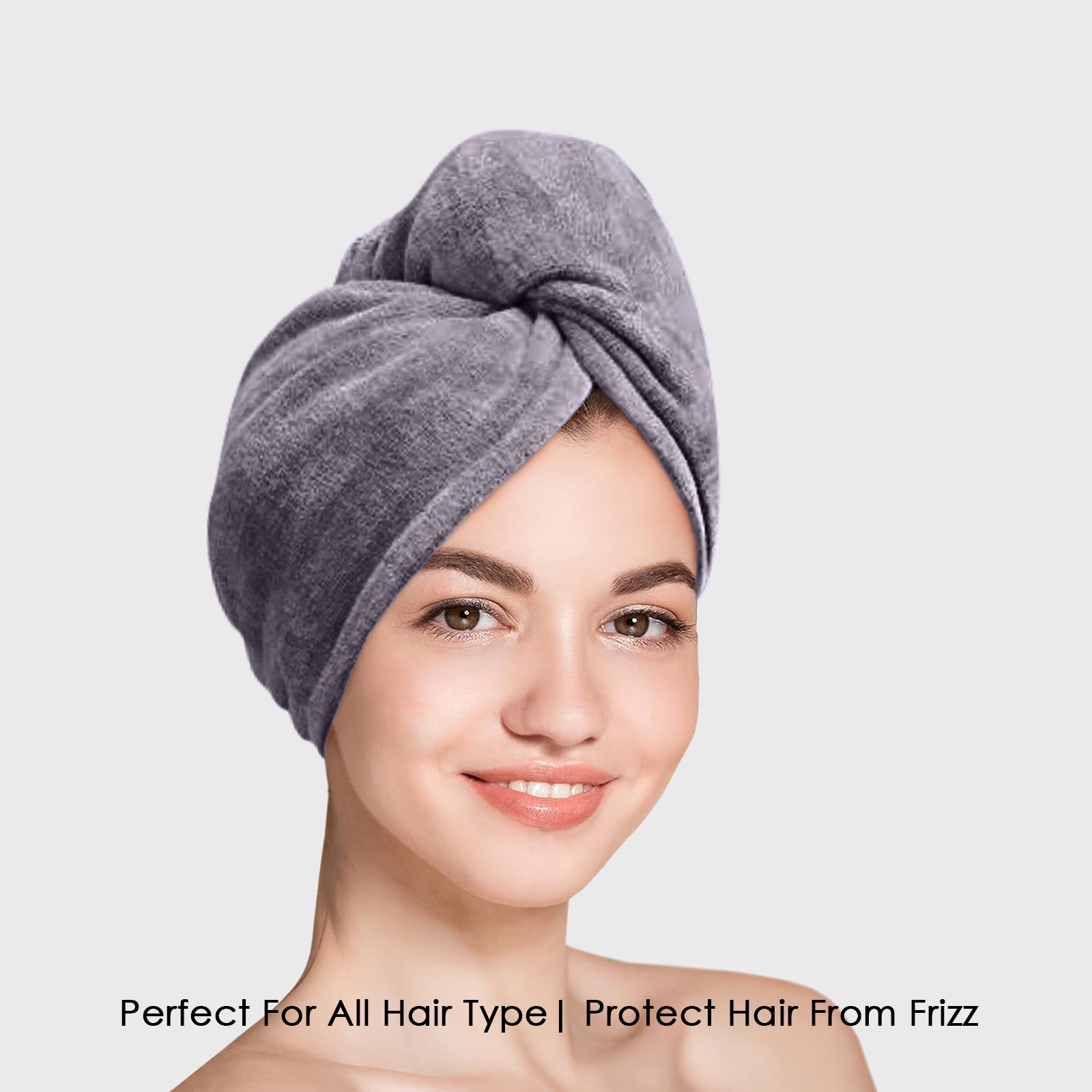 HOUSSE Microfibre Head Towels | 400 GSM High Absorbent Hair Wrap with Adjustable Buttons for Girls | Super Soft & Quick Dry Wrap Towel for Hairs | Set of 2 | 25x65 cm (Desert Sand & Rose Taupe)