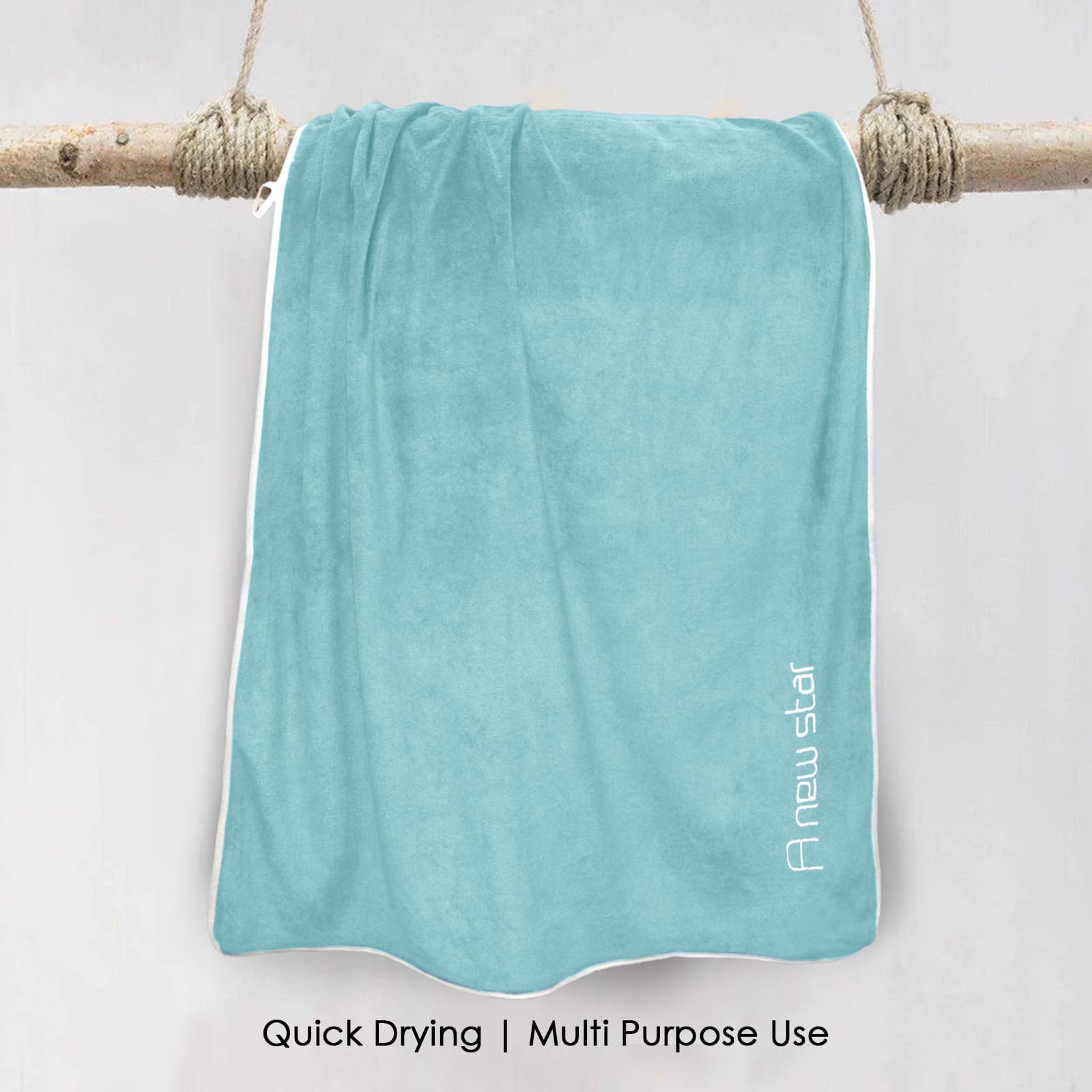 HOUSSE Premium Soft Microfiber Embroidery Bath Towel for Men, Women & Kids, 70x140cm Absorbent Quick-Drying Sweat Towel, 350 GSM Ideal for Gym, Beach, Outdoor