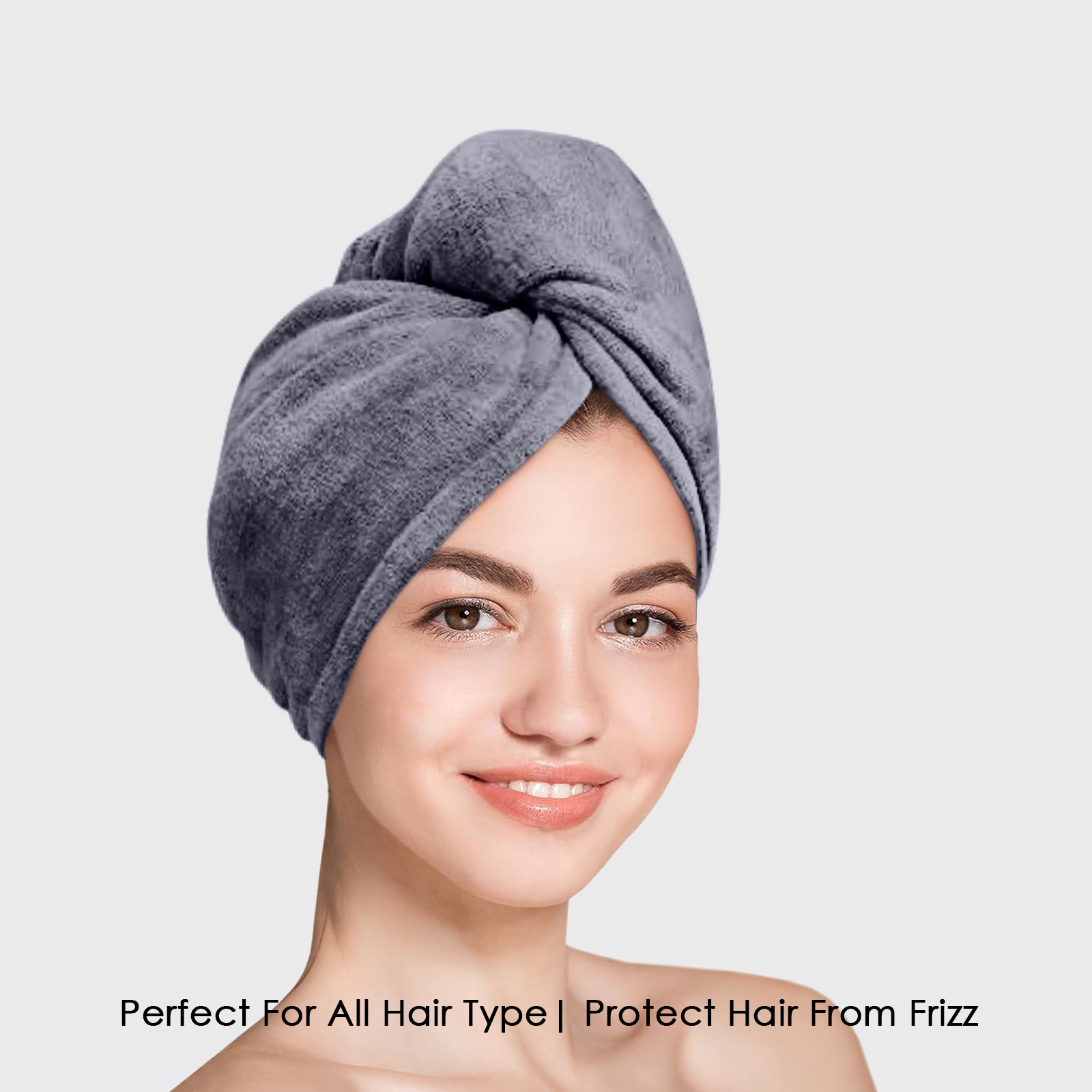 HOUSSE Microfibre Head Towels | 450 GSM High Absorbent Hair Wrap with Adjustable Buttons for Girls | Super Soft & Quick Dry Wrap Towel for Hairs | Set of 2 |