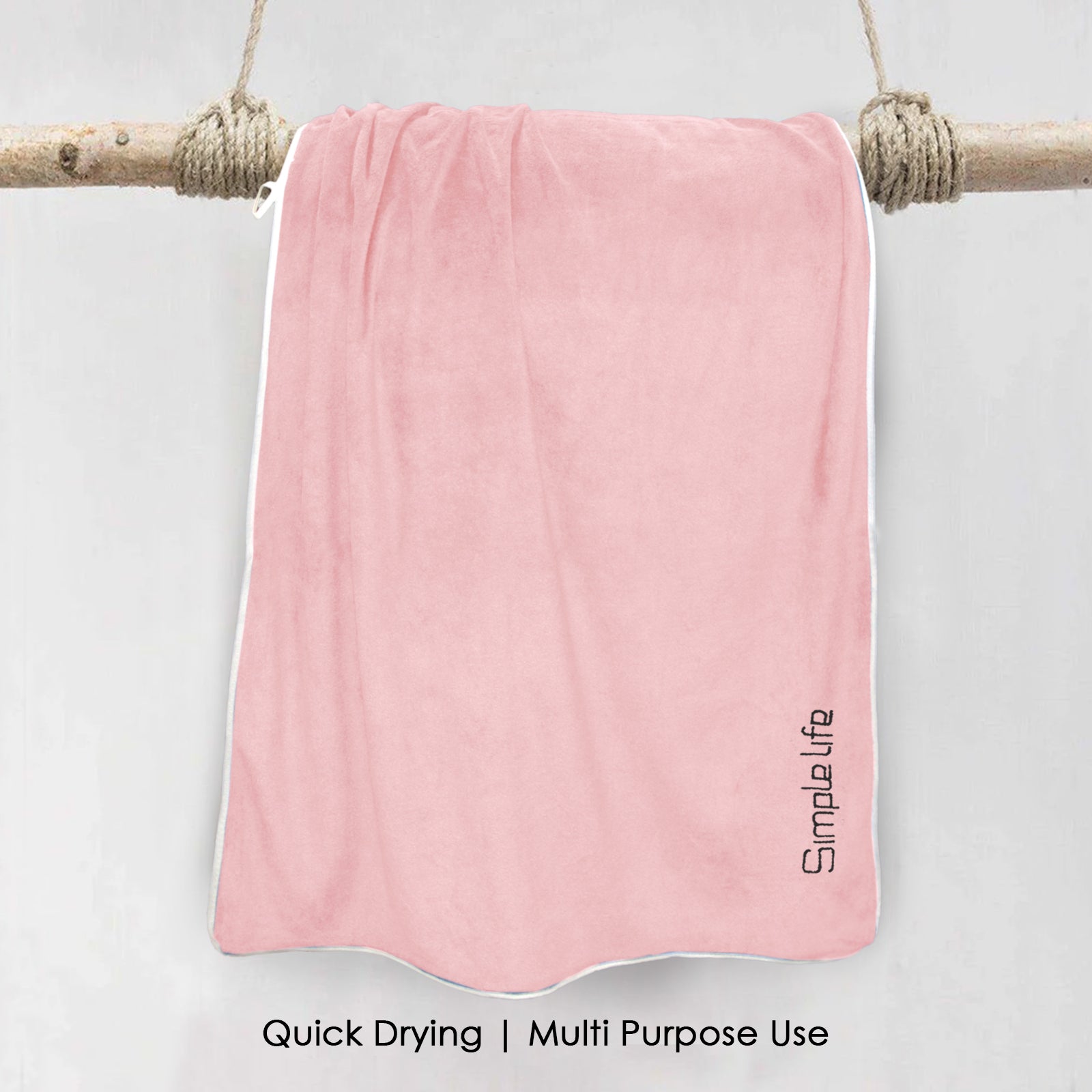 HOUSSE Premium Soft Microfiber Embroidery Bath Towel for Men, Women & Kids, 70x140cm Absorbent Quick-Drying Sweat Towel, 350 GSM Ideal for Gym, Beach, Outdoor