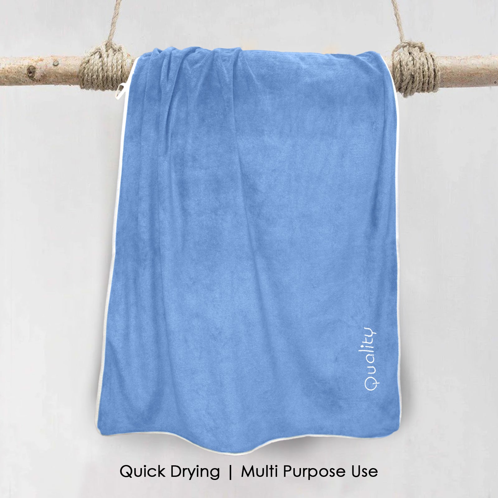 HOUSSE Premium Soft Microfiber Embroidery Bath Towel for Men, Women & Kids, 70x140cm Absorbent Quick-Drying Sweat Towel, 350 GSM Ideal for Gym, Beach, Outdoor