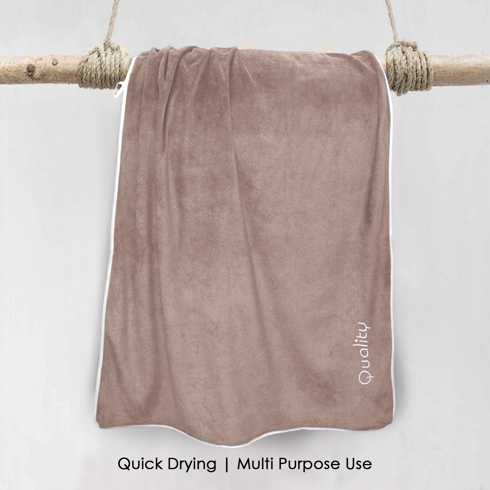 HOUSSE Premium Soft Microfiber Embroidery Bath Towel for Men, Women & Kids, 70x140cm Absorbent Quick-Drying Sweat Towel, 350 GSM Ideal for Gym, Beach, Outdoor