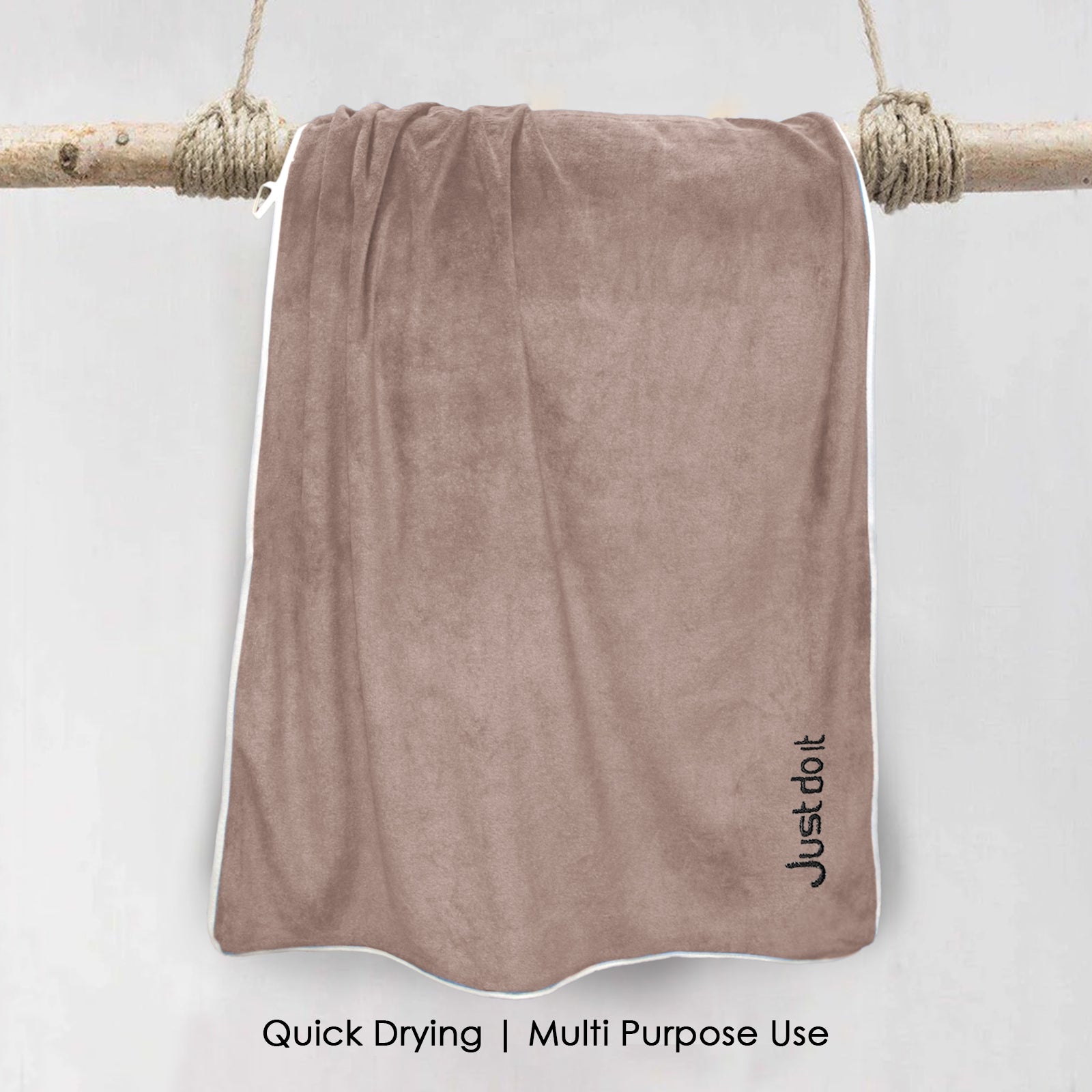 HOUSSE Premium Soft Microfiber Embroidery Bath Towel for Men, Women & Kids, 70x140cm Absorbent Quick-Drying Sweat Towel, 350 GSM Ideal for Gym, Beach, Outdoor