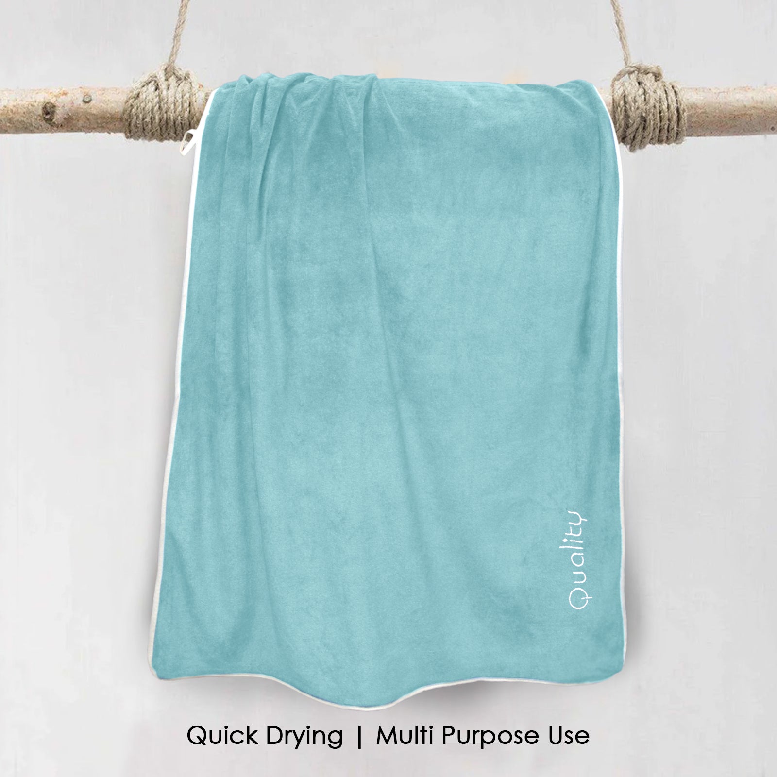 HOUSSE Premium Soft Microfiber Embroidery Bath Towel for Men, Women & Kids, 70x140cm Absorbent Quick-Drying Sweat Towel, 350 GSM Ideal for Gym, Beach, Outdoor