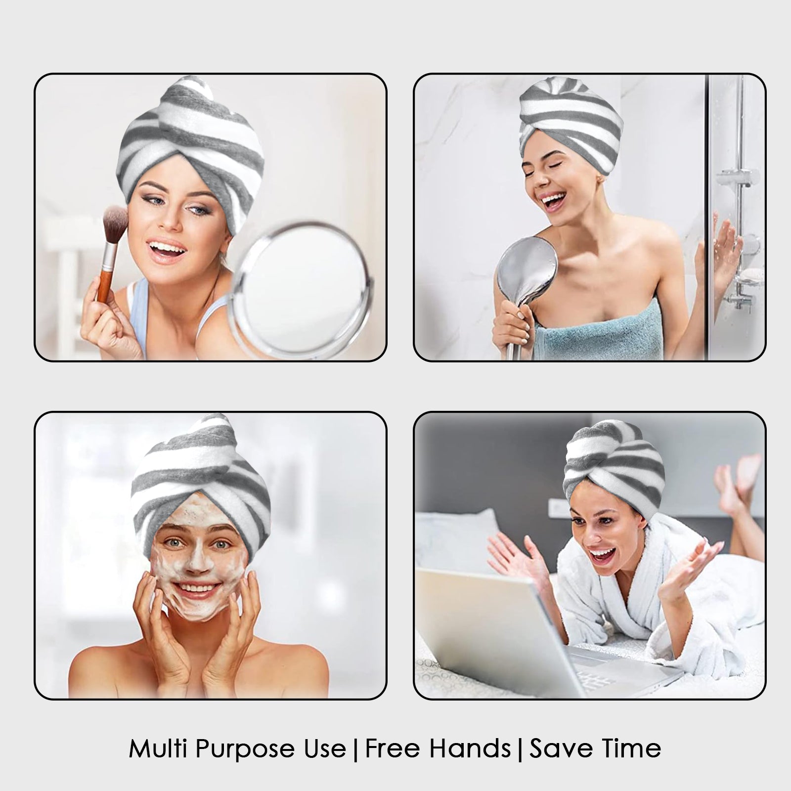 HOUSSE Blaze Microfiber Head Towel, Ultra Soft, Absorbent & Hair Wrap -300GSM