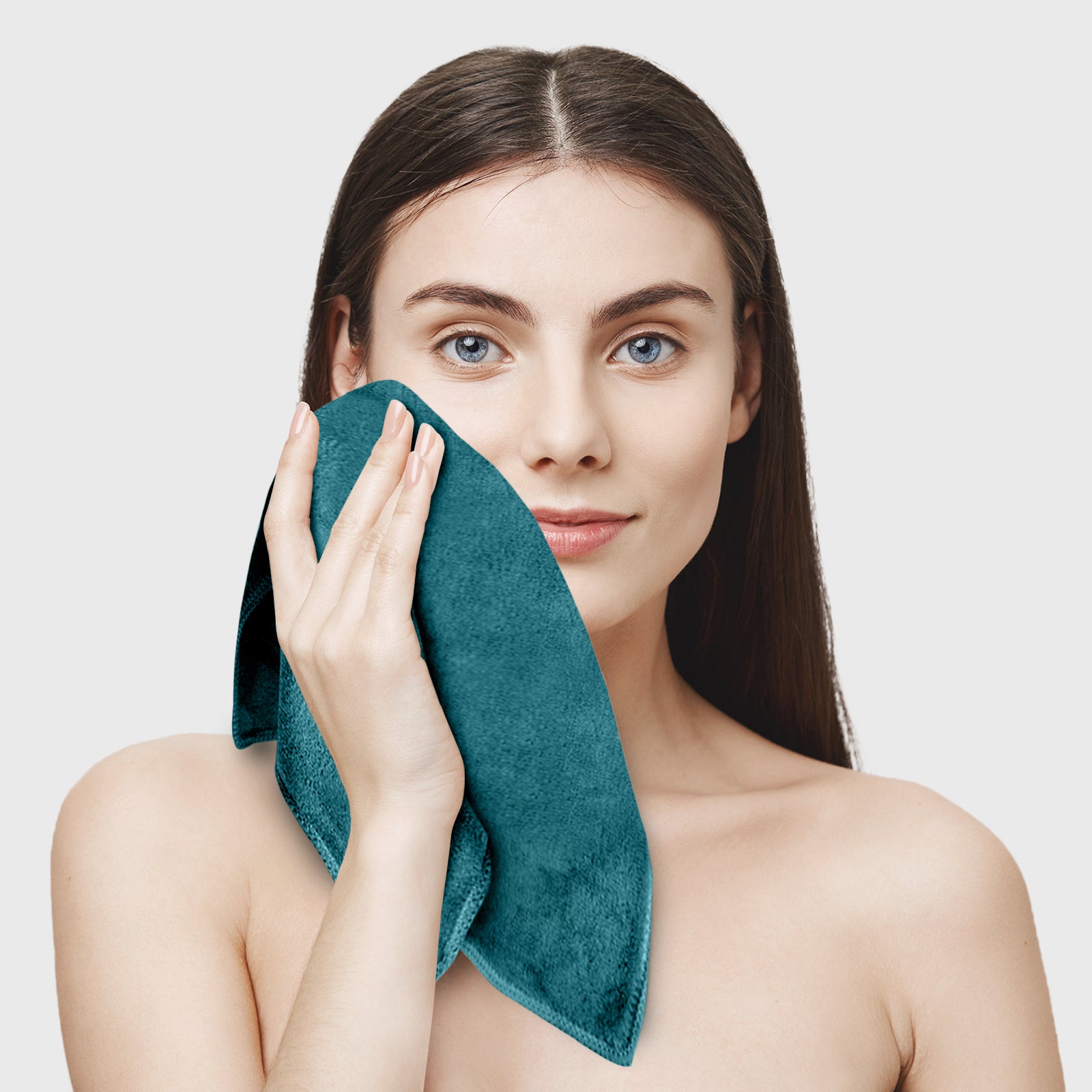 HOUSSE Microfiber Face Towels | Ultra Absorbent, Odour-Free, Quick Dry 450 GSM Face Towel for Home, Gym, Travel, Running and Personal Use | 30x30 cm | Set of 4 in One Colour (Indian Teal, Pack of 4)