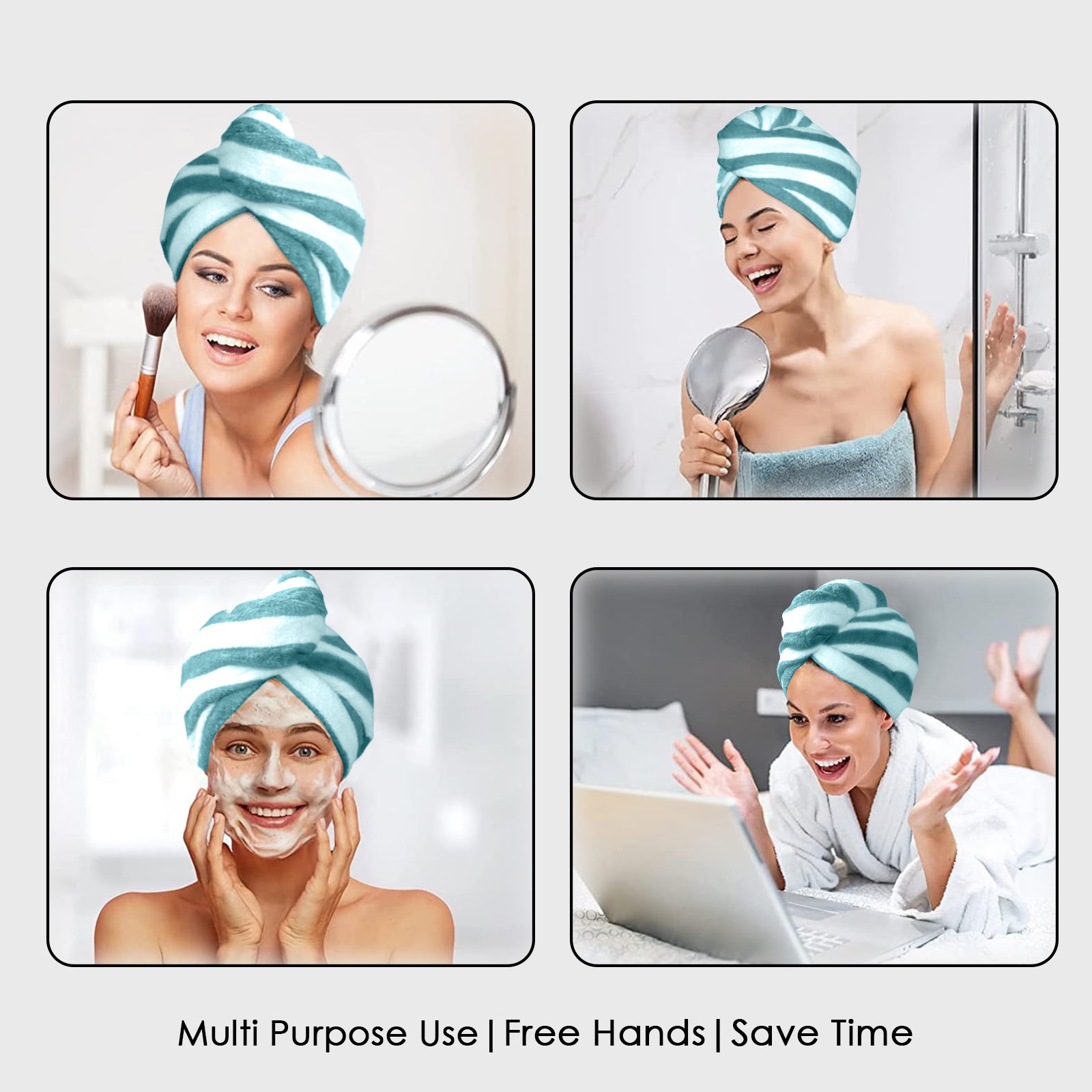 HOUSSE Blaze Microfiber Head Towel, Ultra Soft, Absorbent & Hair Wrap -300GSM