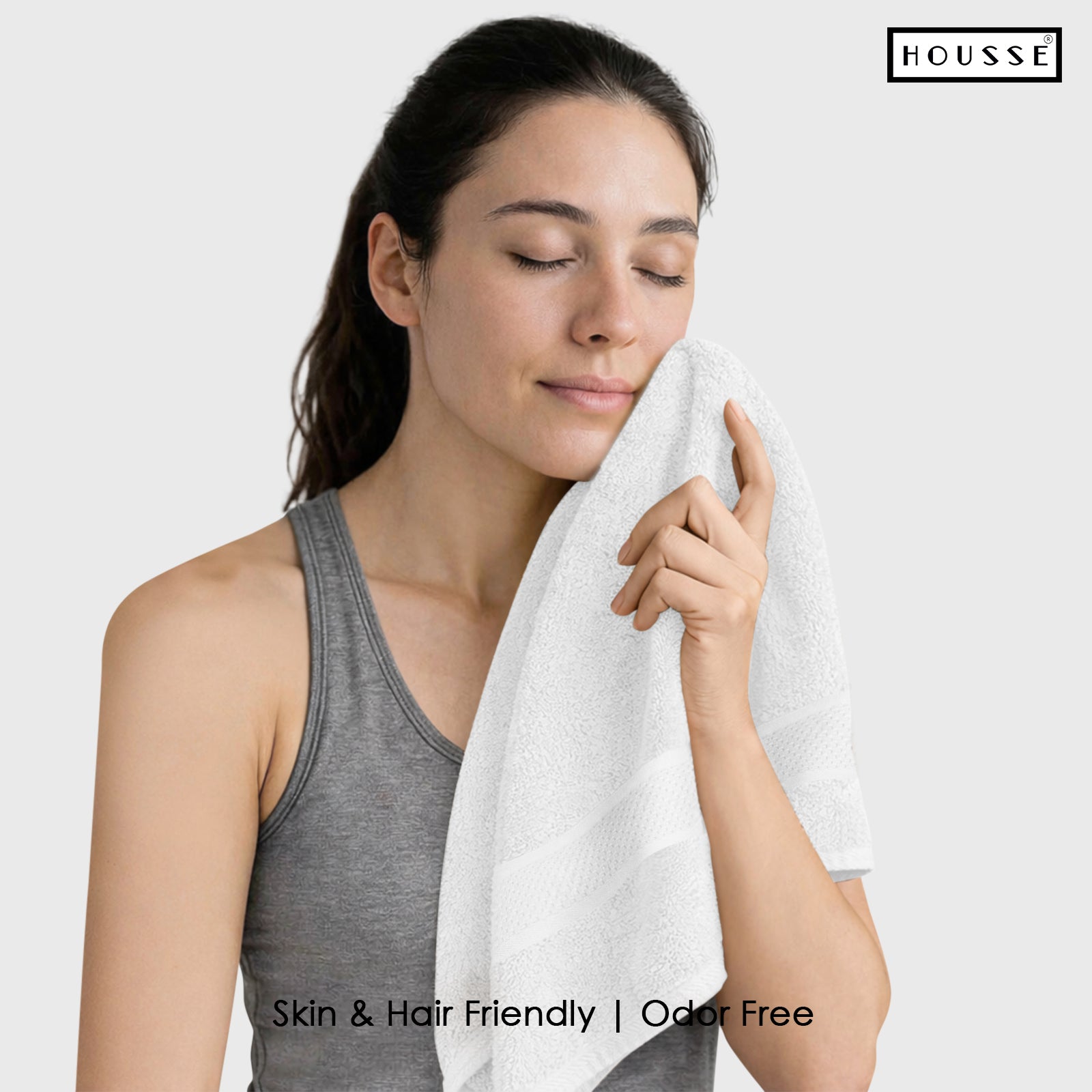 HOUSSE Nexora Cotton Towels | Quick Absorption & Faster Drying Towel | 600 GSM | Cotton Towel for Men/Women | Urban Comfort