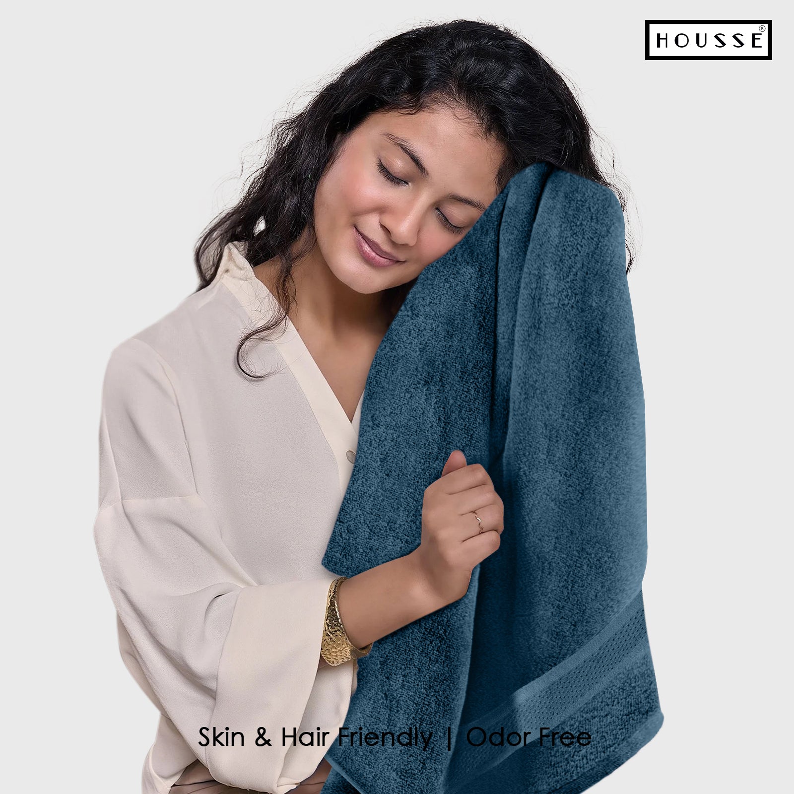 HOUSSE Nexora Cotton Towels | Quick Absorption & Faster Drying Towel | 600 GSM | Cotton Towel for Men/Women | Urban Comfort
