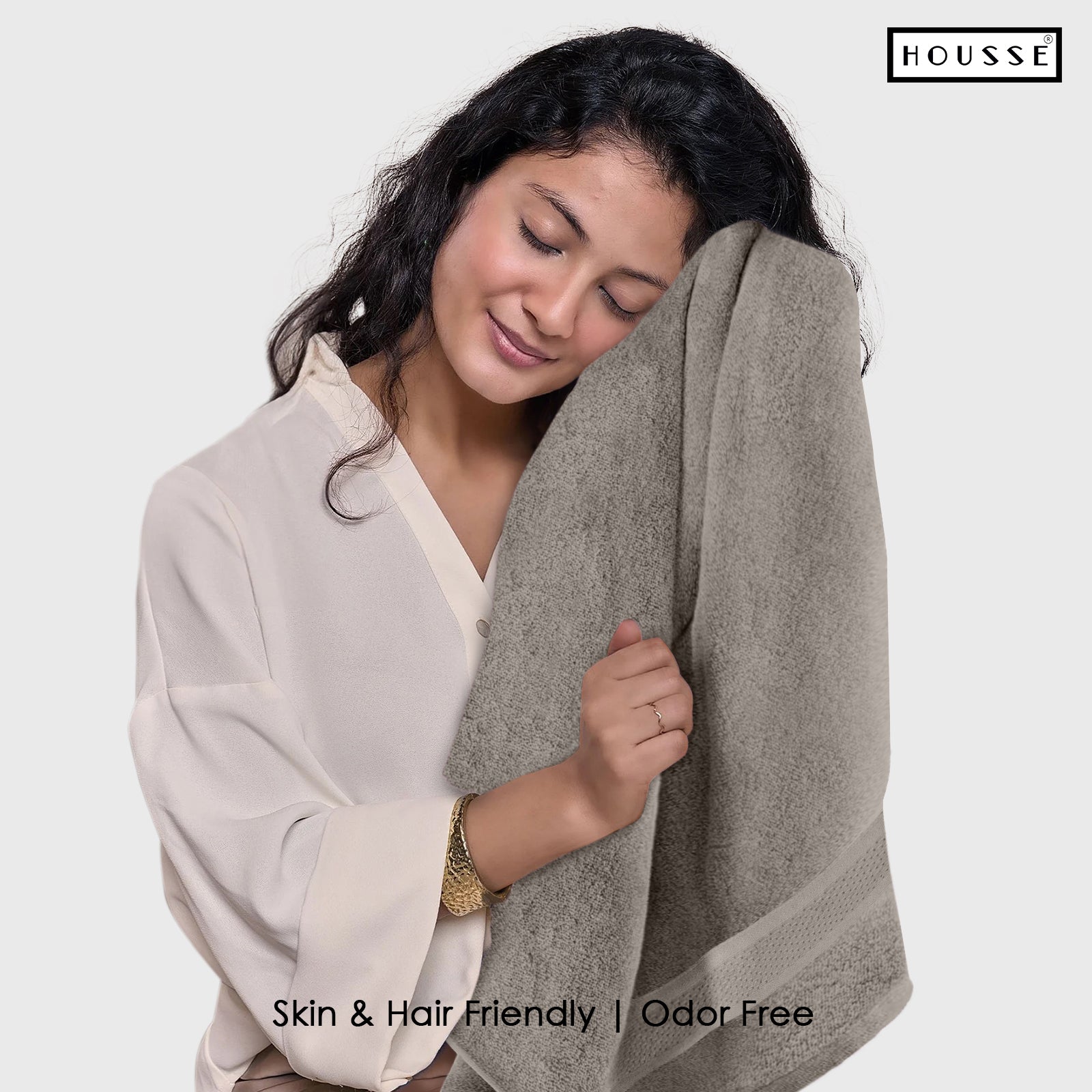 HOUSSE Nexora Cotton Towels | Quick Absorption & Faster Drying Towel | 600 GSM | Cotton Towel for Men/Women | Urban Comfort