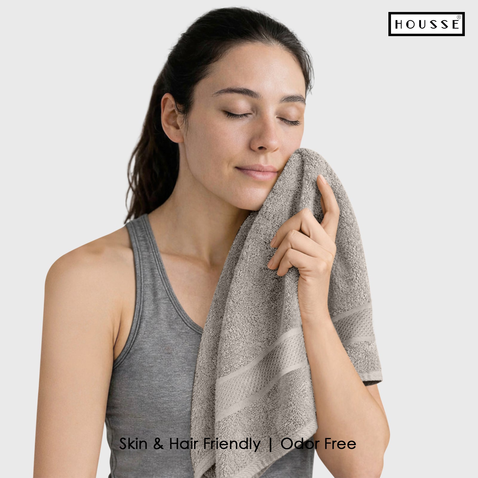 HOUSSE Nexora Cotton Towels | Quick Absorption & Faster Drying Towel | 600 GSM | Cotton Towel for Men/Women | Urban Comfort