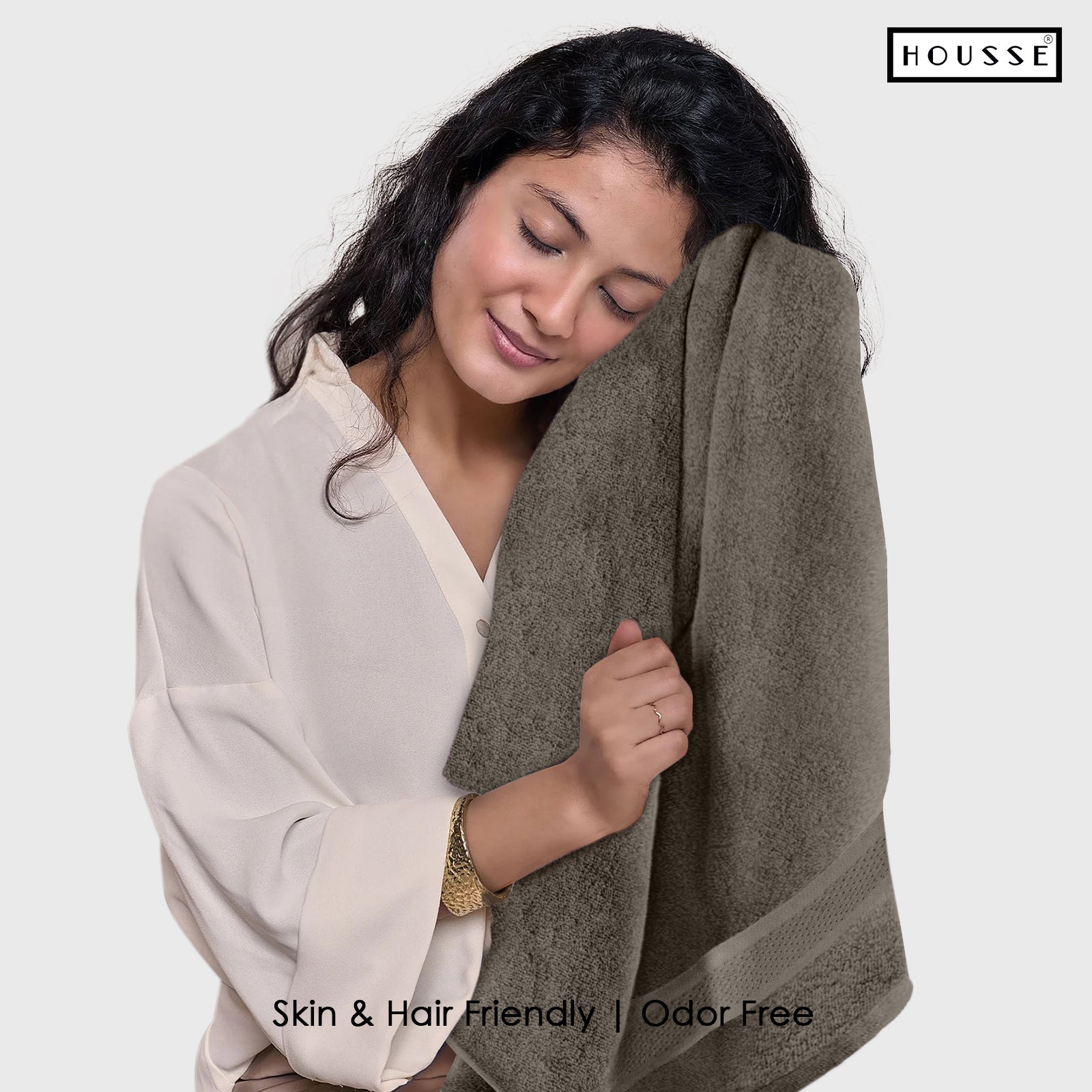 HOUSSE Nexora Cotton Towels | Quick Absorption & Faster Drying Towel | 600 GSM | Cotton Towel for Men/Women | Urban Comfort