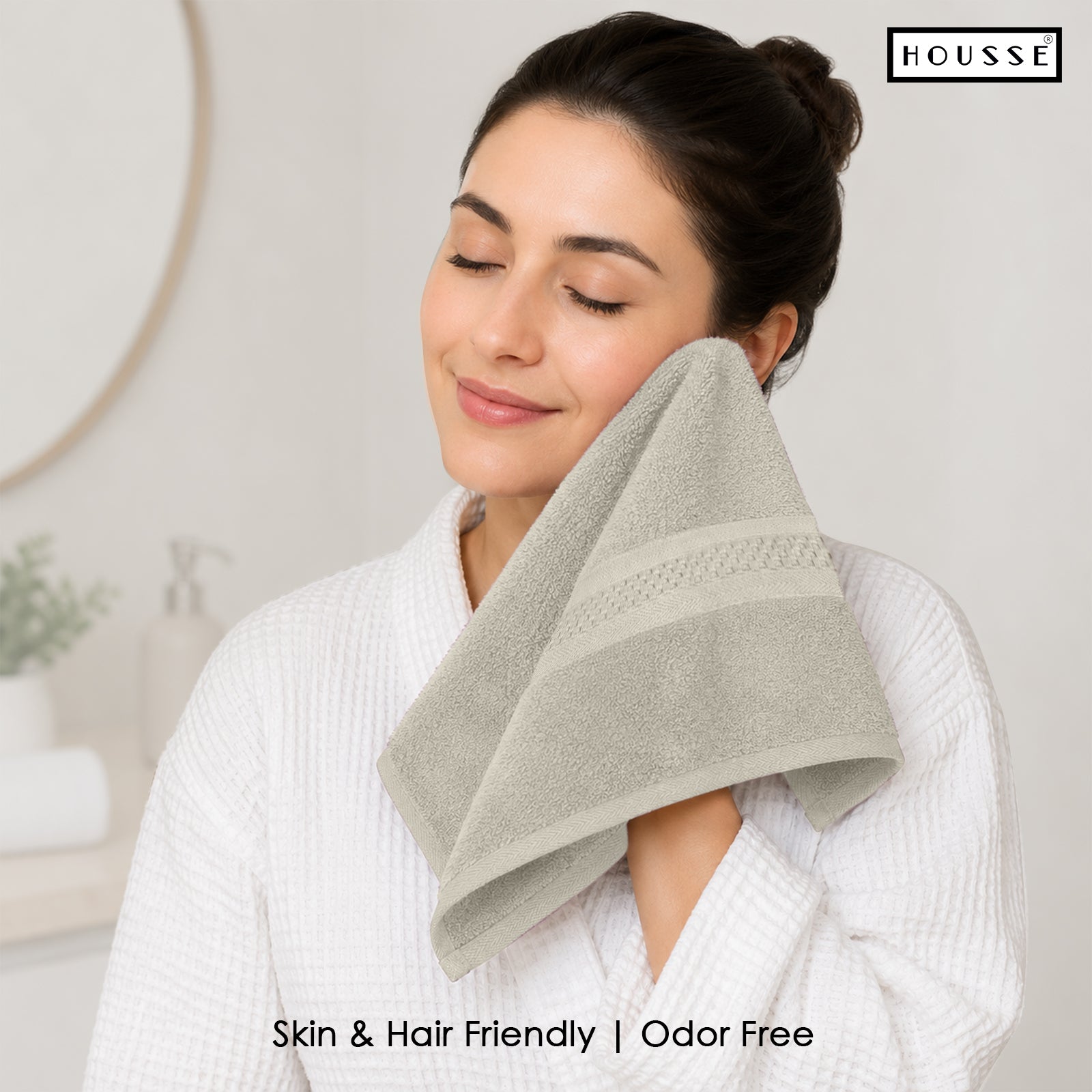 HOUSSE Nexora Cotton Towels | Quick Absorption & Faster Drying Towel | 600 GSM | Cotton Towel for Men/Women | Urban Comfort
