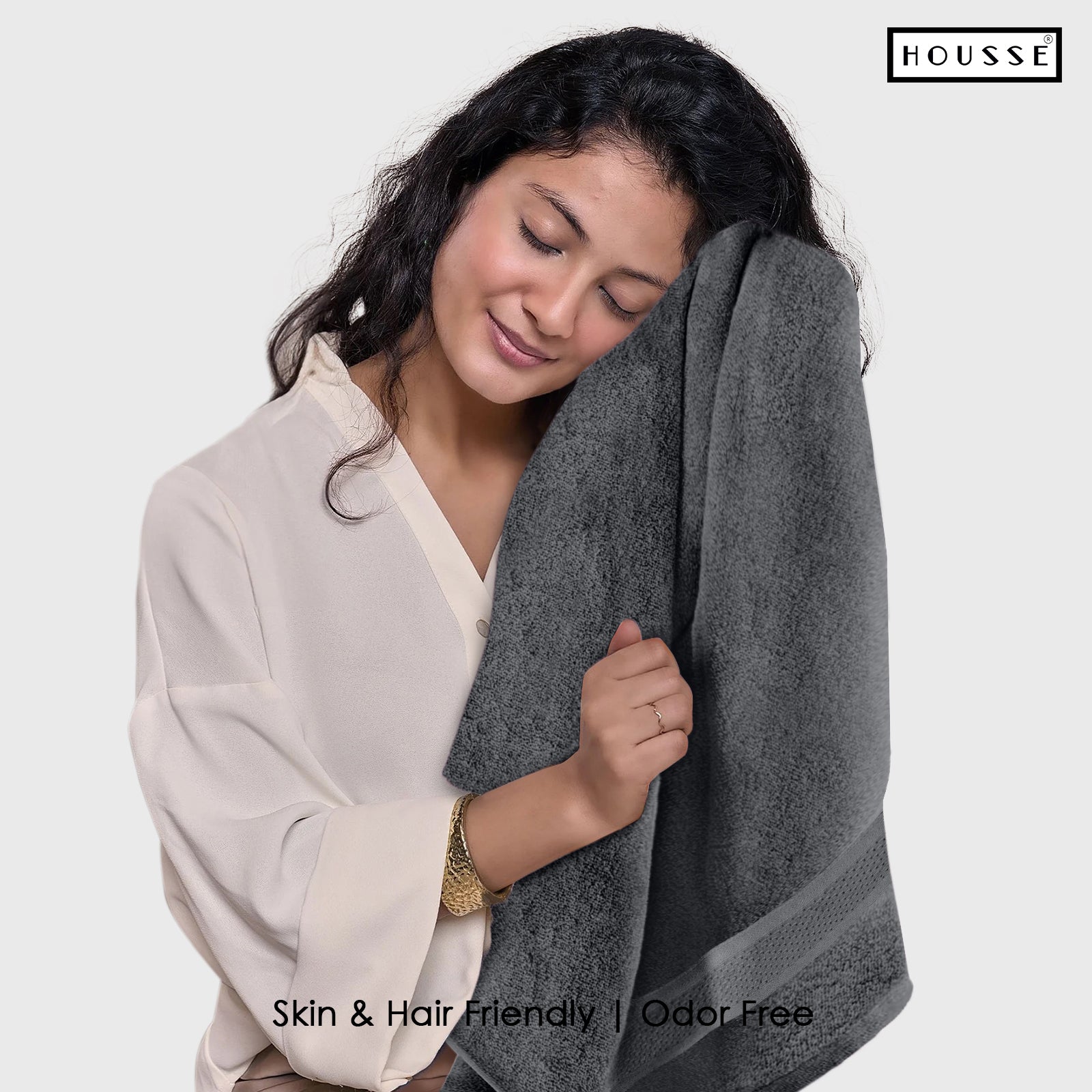 HOUSSE Nexora Cotton Towels | Quick Absorption & Faster Drying Towel | 600 GSM | Cotton Towel for Men/Women | Urban Comfort