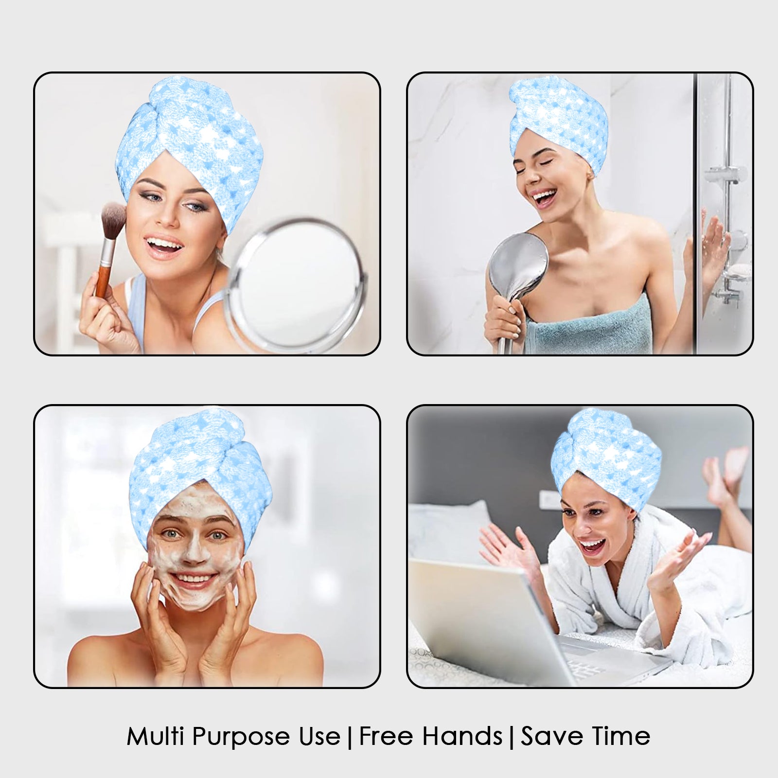 HOUSSE Eden Microfiber Head Towel, Ultra Soft, Absorbent & Hair Wrap