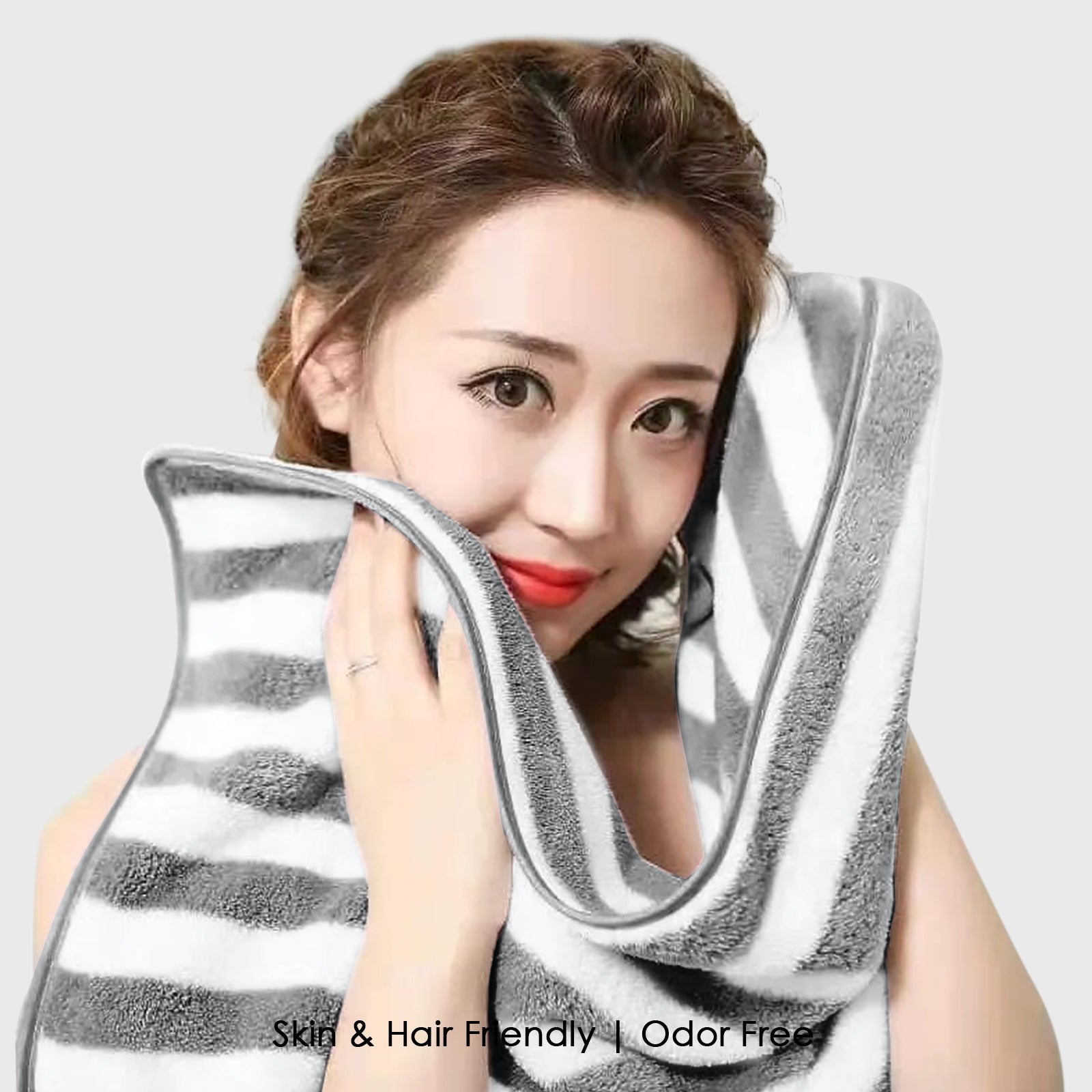 HOUSSE Microfiber Blaze Hand Towel for Women & Men | Quick Dry | Ultra Absorbent |Perfect for Bathroom |Sports | Travel | Ideal for Workout | Spa| Beach | Fitness | 360 GSM (Grey, 40x60)