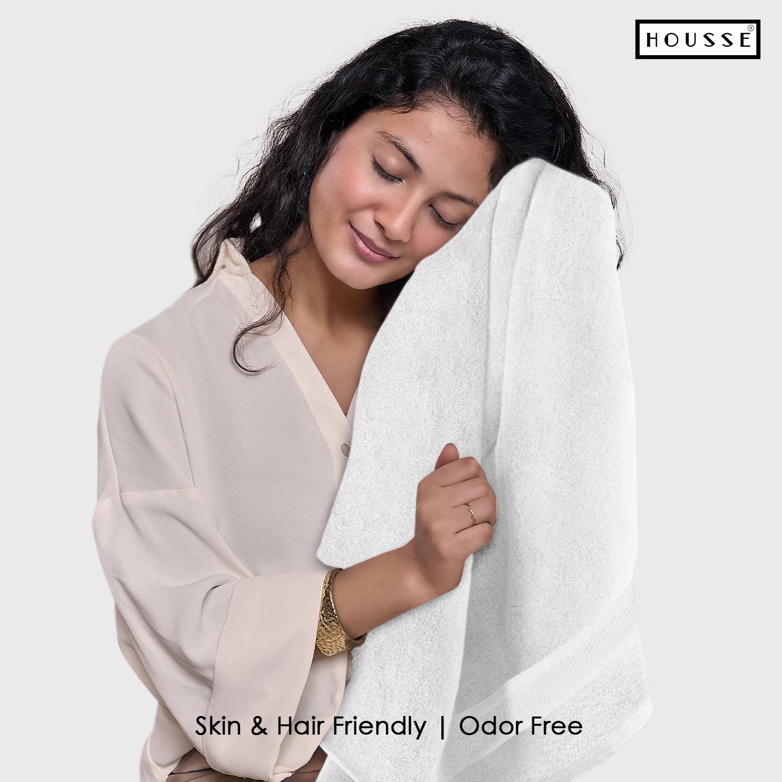 HOUSSE Nexora Cotton Towels | Quick Absorption & Faster Drying Towel | 600 GSM | Cotton Towel for Men/Women | Urban Comfort