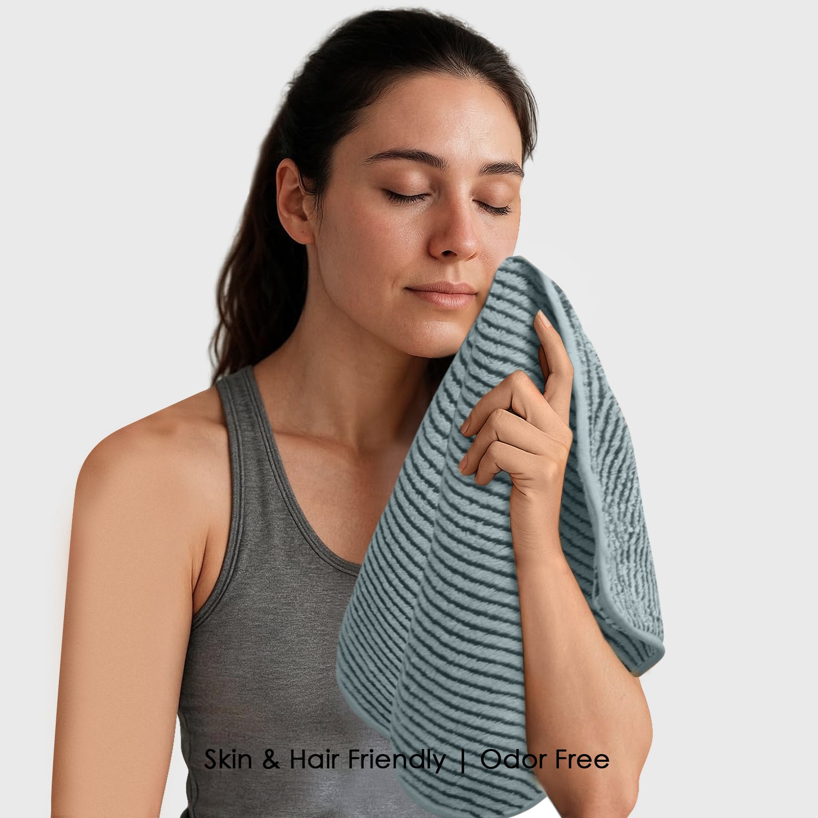 HOUSSE Microfiber Stripes Hand Towels for Women & Men | Ultra Soft | Super Absorbent Towels for Gym, Yoga, Beach Daiily USe |