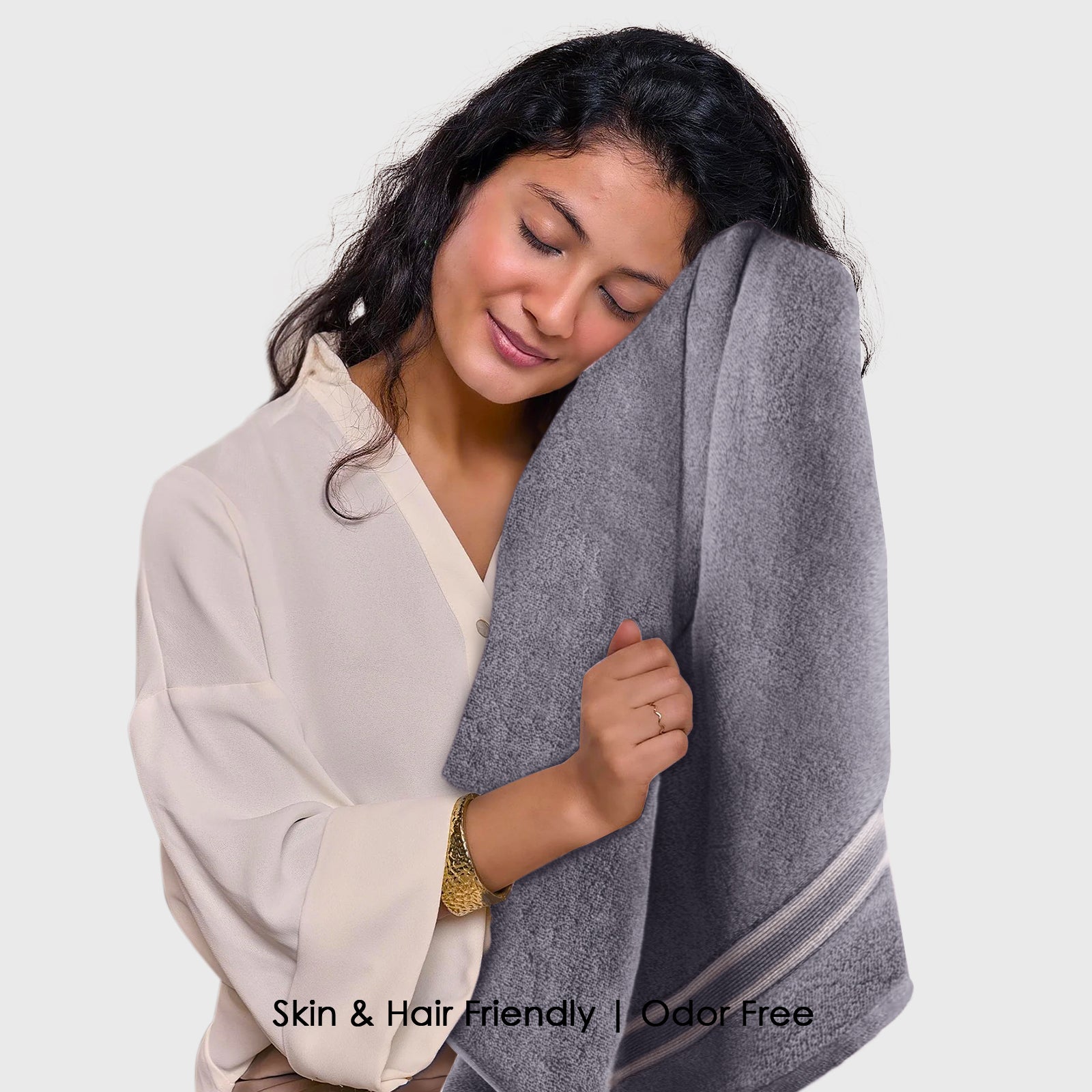 HOUSSE Essentia Bamboo & Cotton Towel Combo Set, 550 GSM – Ultra-Soft, Highly Absorbent & Quick-Drying – Eco-Friendly Luxury Bath, Hand & Face Towels