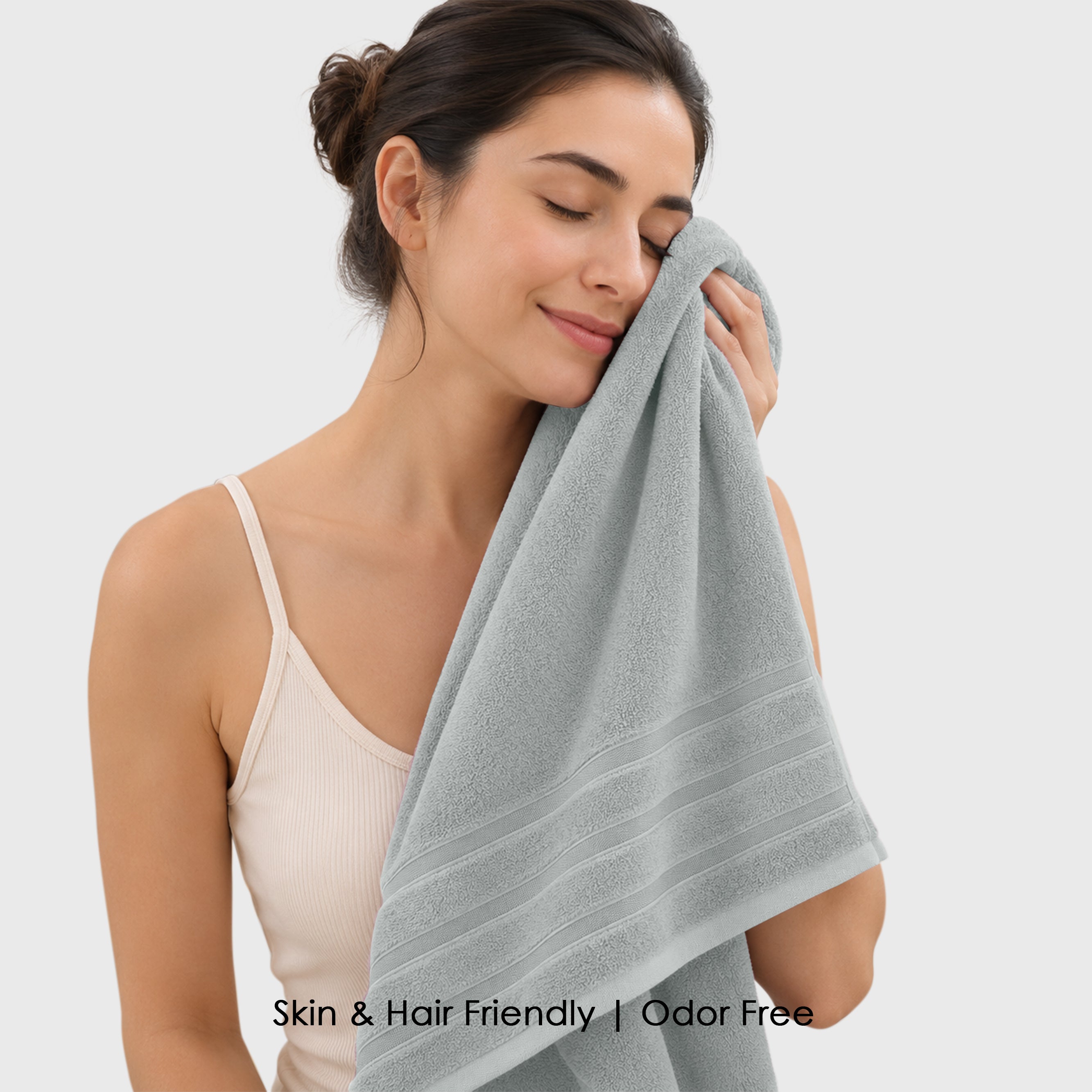 HOUSSE Haven Luxury Bamboo Zero-Twist Hand and Bath Towels – 600 GSM, Ultra-Soft, Eco-Friendly & Highly Absorbent – Organic Bamboo Hotel & Spa Hand Towel Set