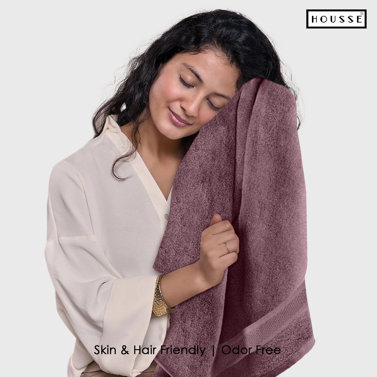 HOUSSE Nexora Cotton Towels | Quick Absorption & Faster Drying Towel | 600 GSM | Cotton Towel for Men/Women | Urban Comfort