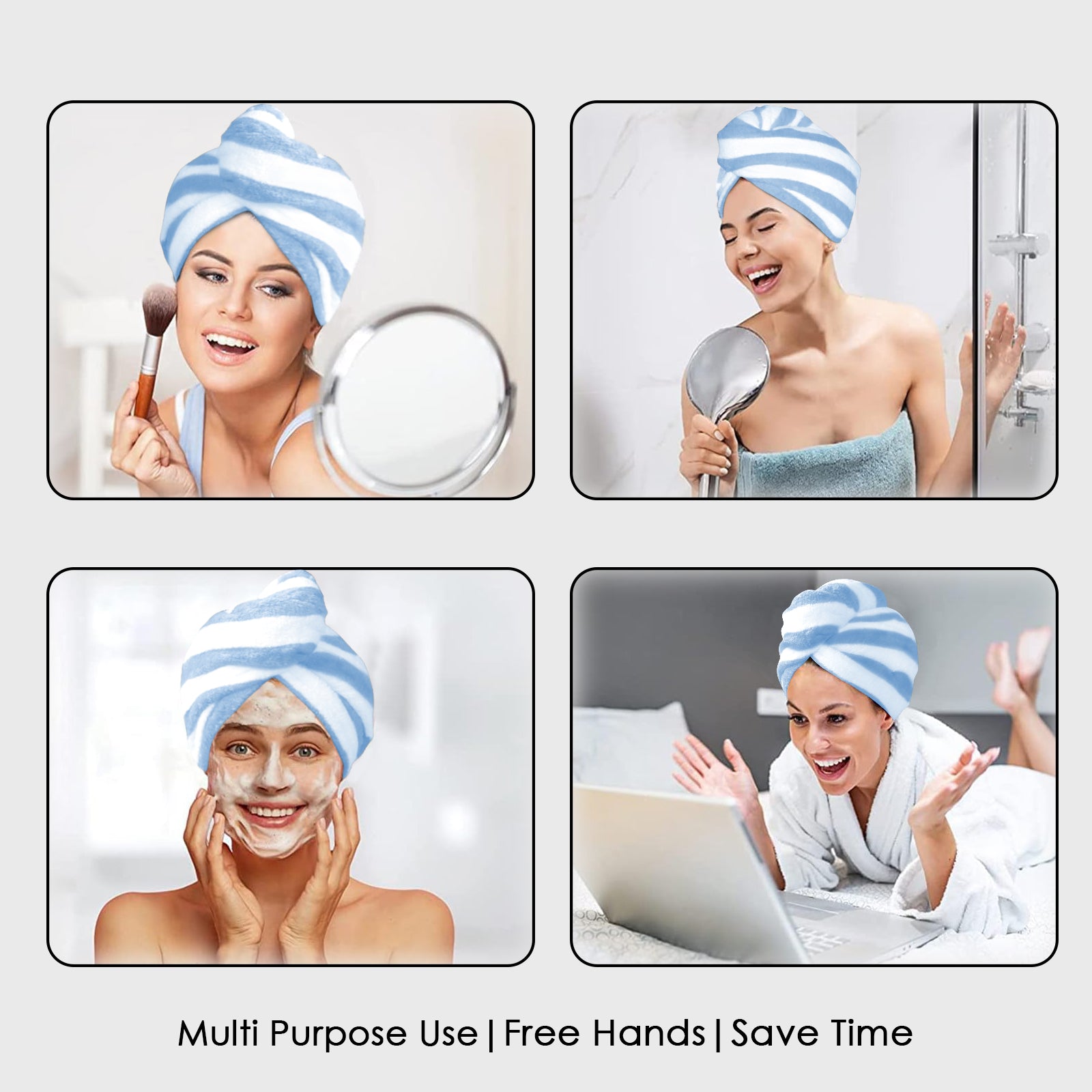 HOUSSE Blaze Microfiber Head Towel, Ultra Soft, Absorbent & Hair Wrap -300GSM