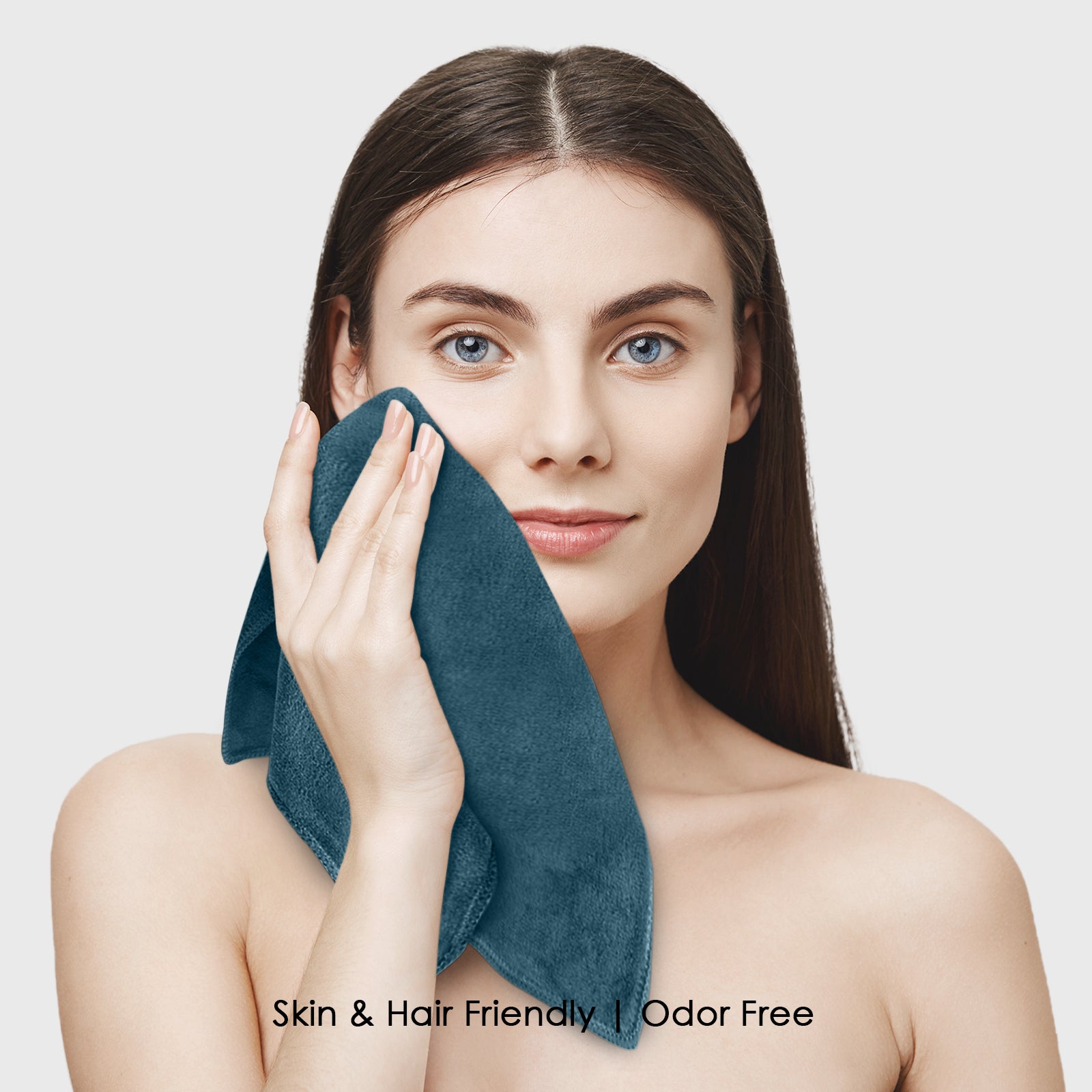 HOUSSE Microfiber Face Towels | Ultra Absorbent, Odour-Free, Quick Dry 450 GSM Face Towel for Home, Gym, Travel, Running and Personal Use | 30x30 cm | Set of 4 in One Colour (Indian Teal, Pack of 4)