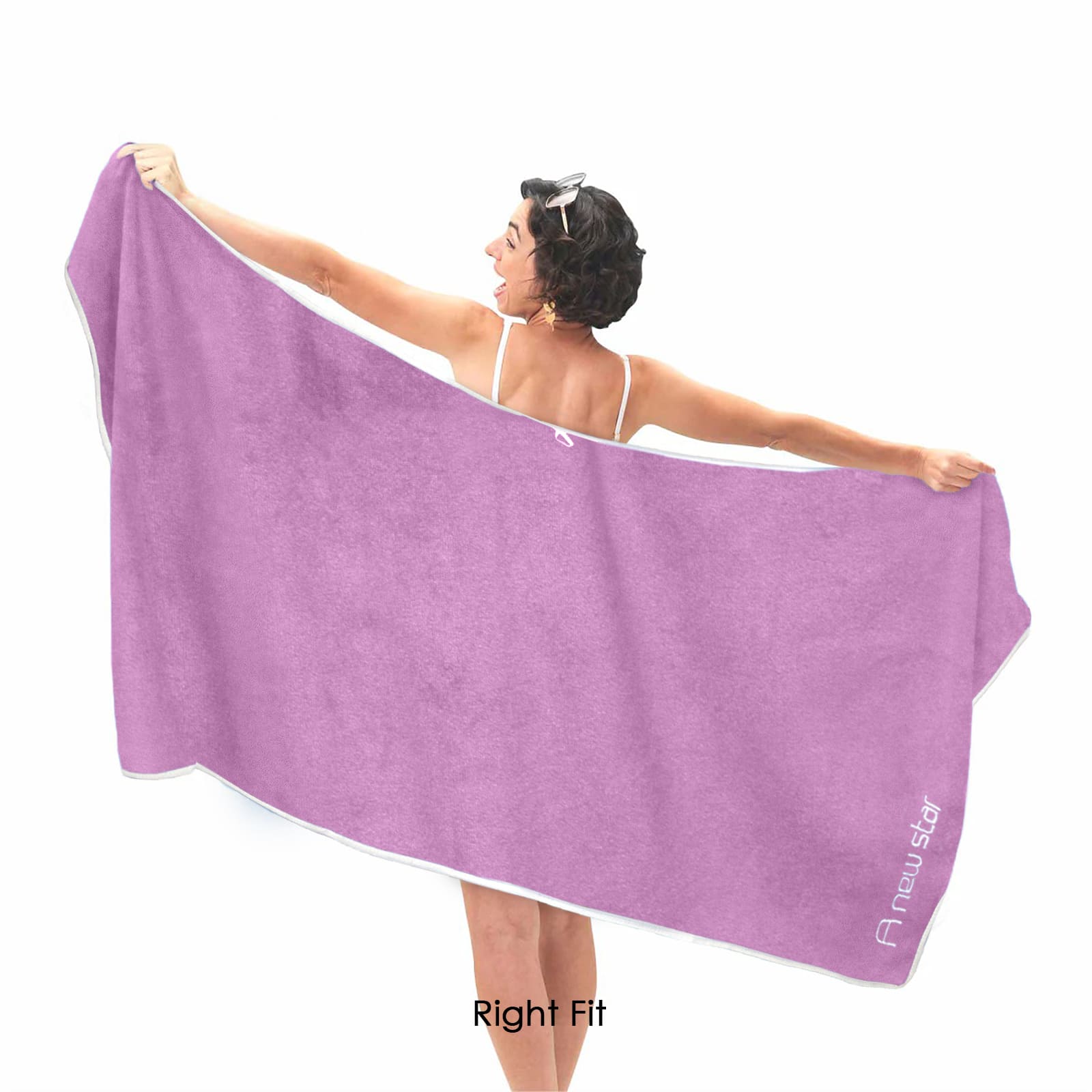 HOUSSE Premium Soft Microfiber Embroidery Bath Towel for Men, Women & Kids, 70x140cm Absorbent Quick-Drying Sweat Towel, 350 GSM Ideal for Gym, Beach, Outdoor