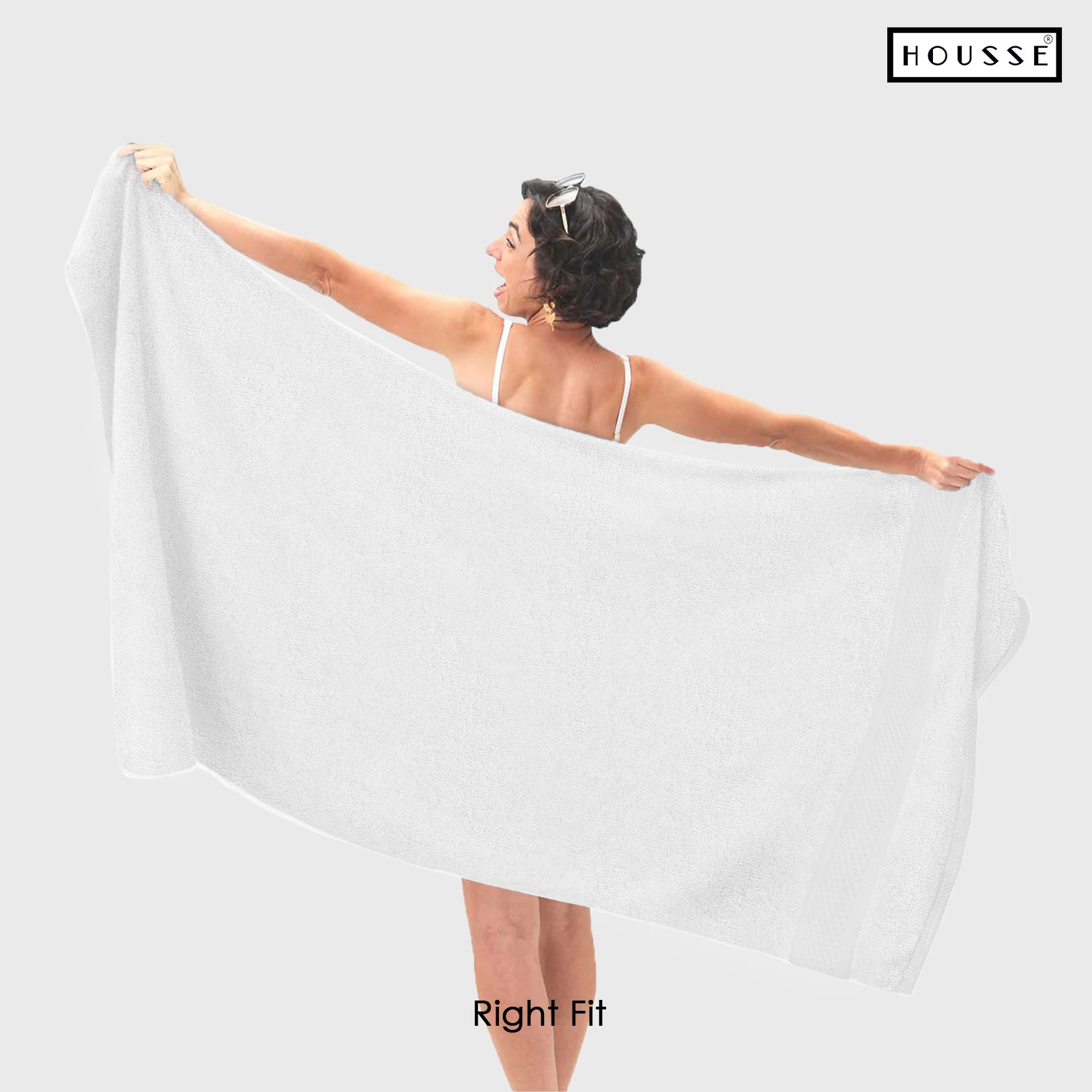 HOUSSE Nexora Cotton Towels | Quick Absorption & Faster Drying Towel | 600 GSM | Cotton Towel for Men/Women | Urban Comfort