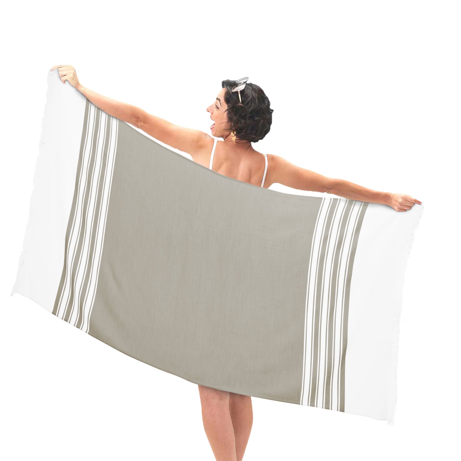 HOUSSE Bold Stripe 100% Bamboo Extra Large Bath Towel | Ultra Soft, Absorbent, Light Weight, & Quick Dry Towel for Bath, Travel, Gym, Beach, Pool, and Yoga | 80 X 160 cms