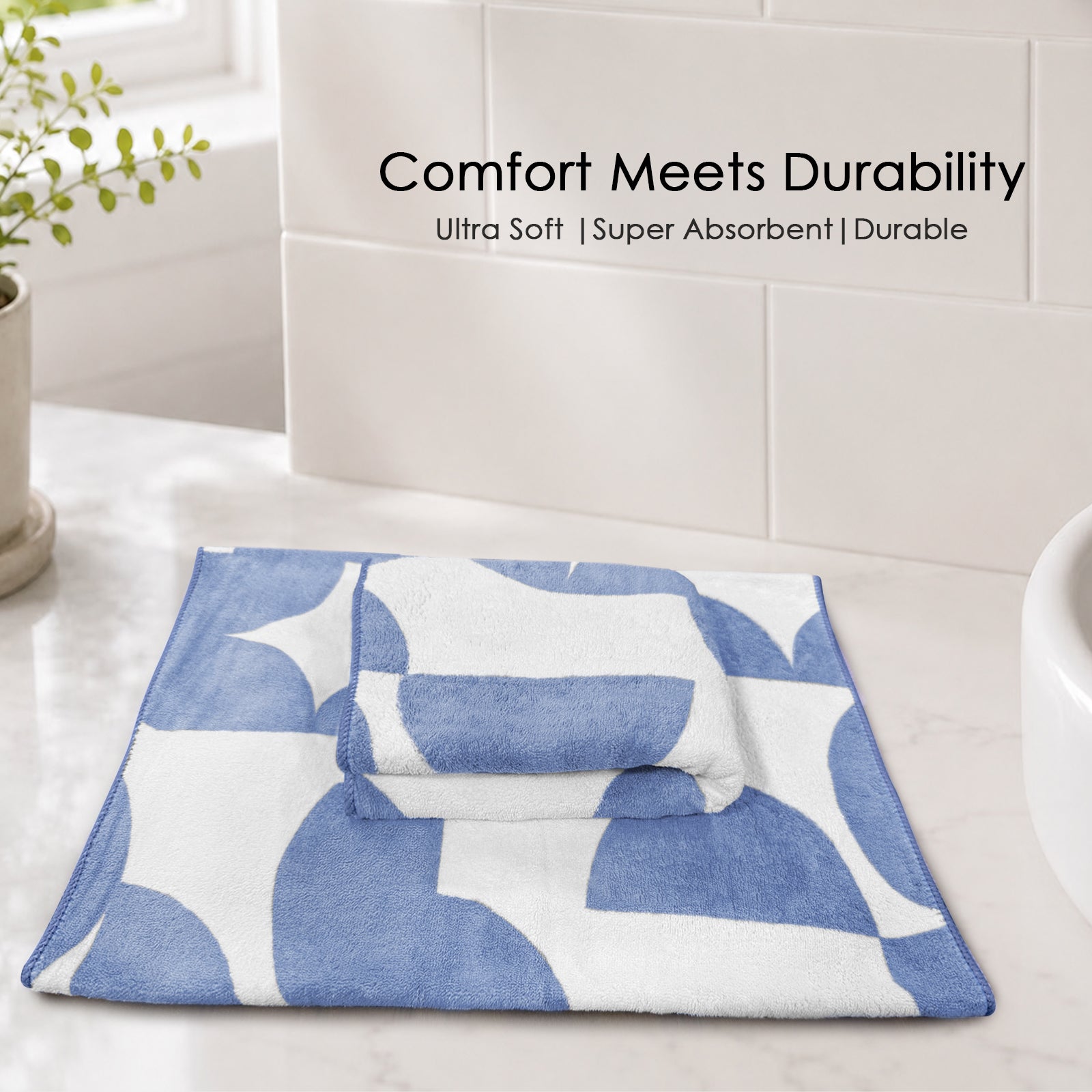 Dual Tone 480 GSM Reversible Microfiber Towel Set