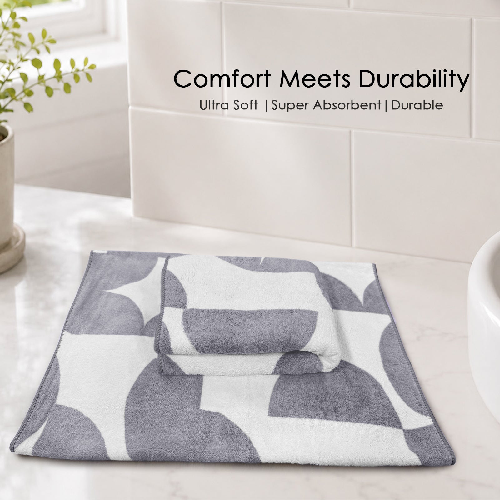 Dual Tone 480 GSM Reversible Microfiber Towel Set