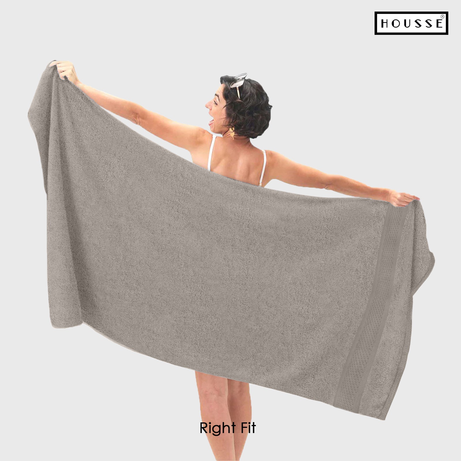 HOUSSE Nexora Cotton Towels | Quick Absorption & Faster Drying Towel | 600 GSM | Cotton Towel for Men/Women | Urban Comfort
