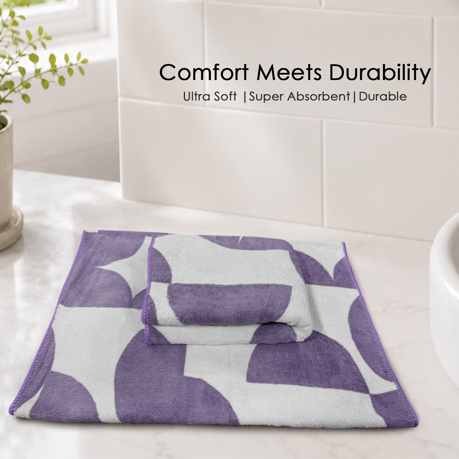 Dual Tone 480 GSM Reversible Microfiber Towel Set