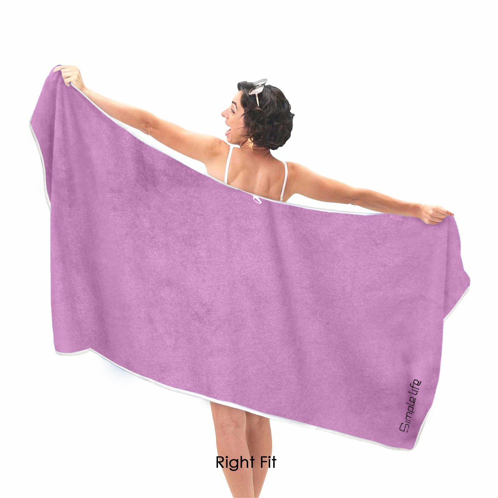 HOUSSE Premium Soft Microfiber Embroidery Bath Towel for Men, Women & Kids, 70x140cm Absorbent Quick-Drying Sweat Towel, 350 GSM Ideal for Gym, Beach, Outdoor